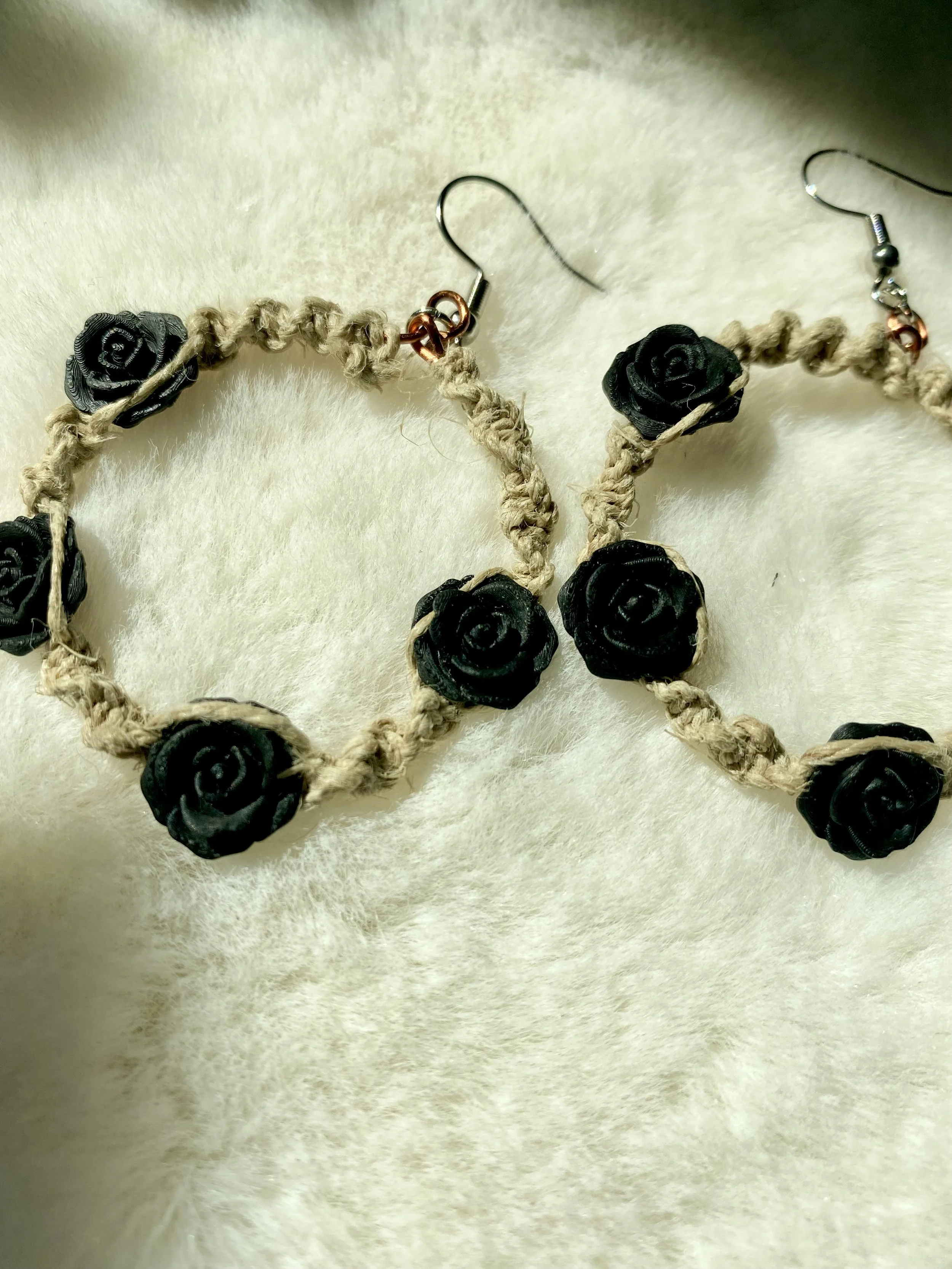 Black Rose Earrings