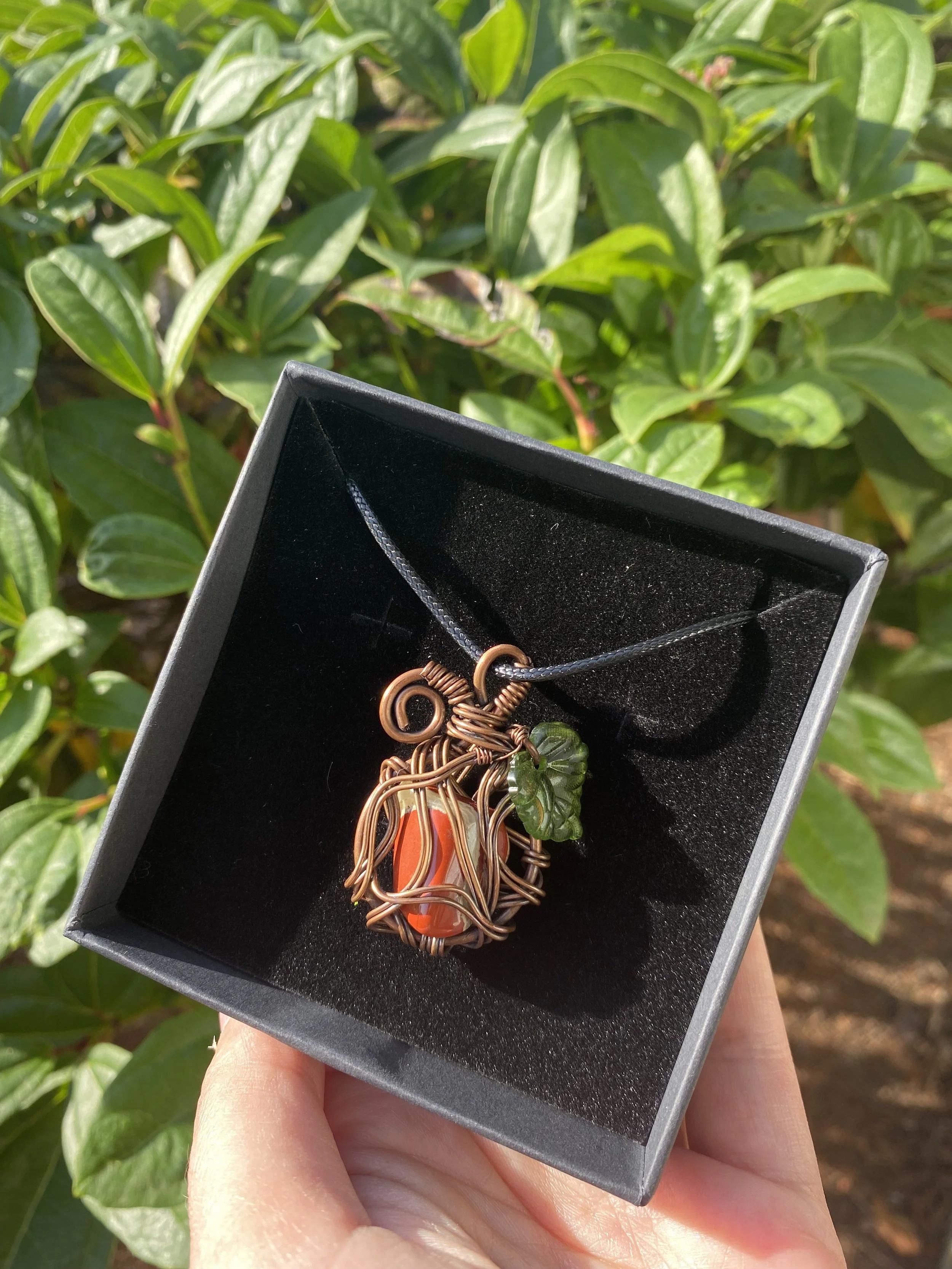 Jasper Pumpkin Necklace