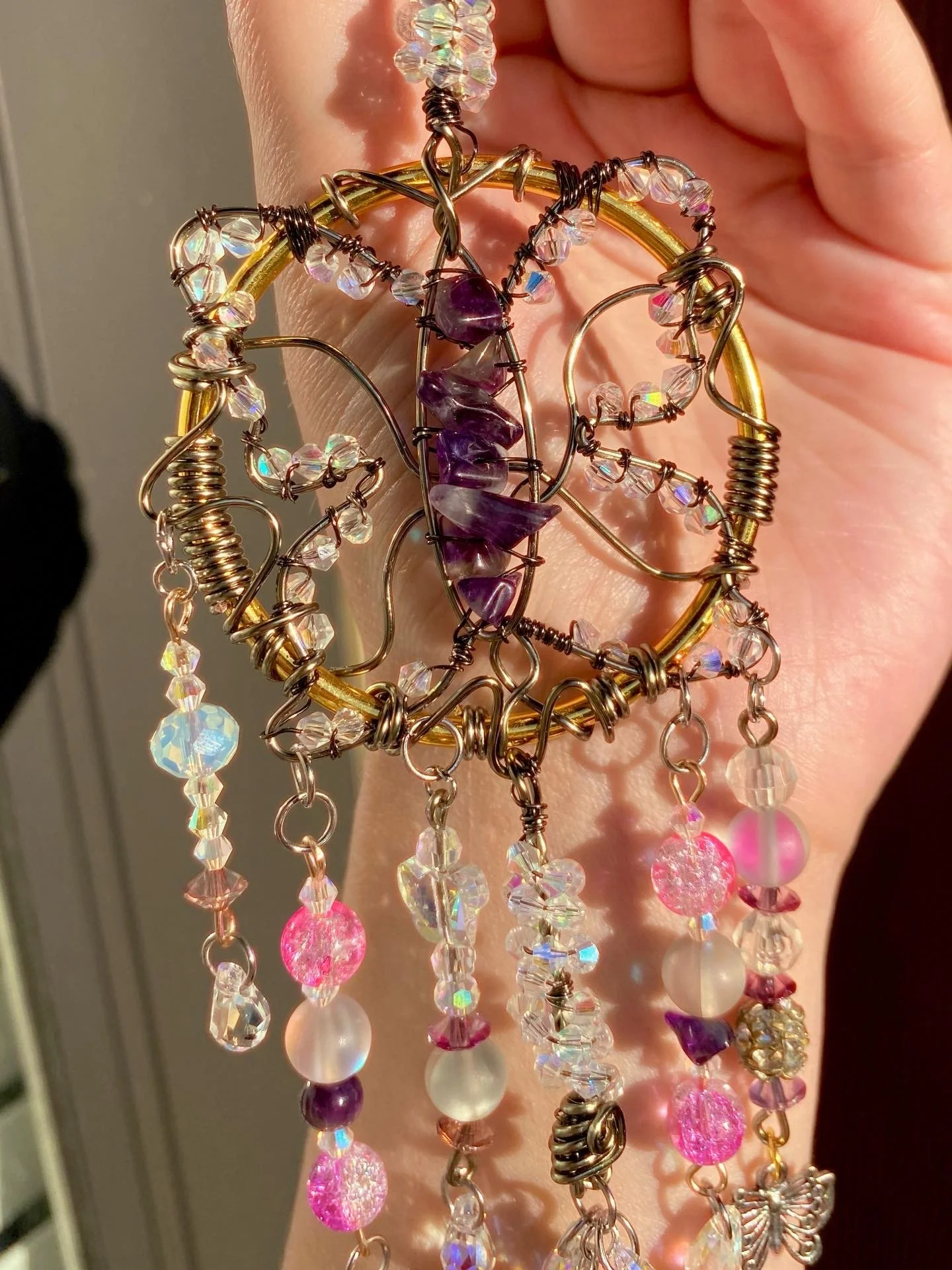 Amethyst Butterfly Suncatcher