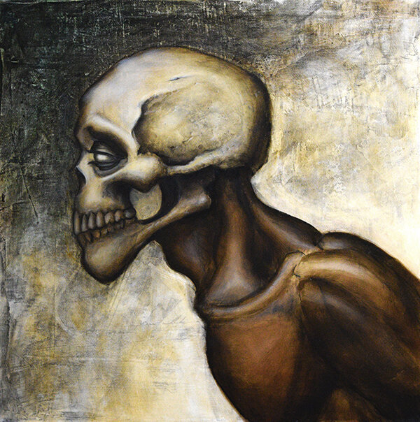 Chin Up, Oil on Canvas, 10"x10", 2017