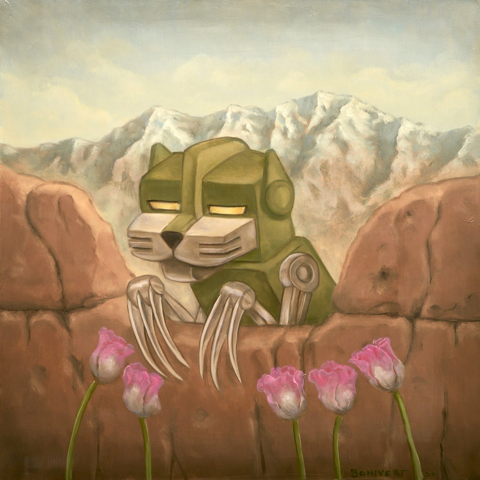 Crouching Tiger, Chasing Dragon, Oil on Canvas, 20"x20", 2022