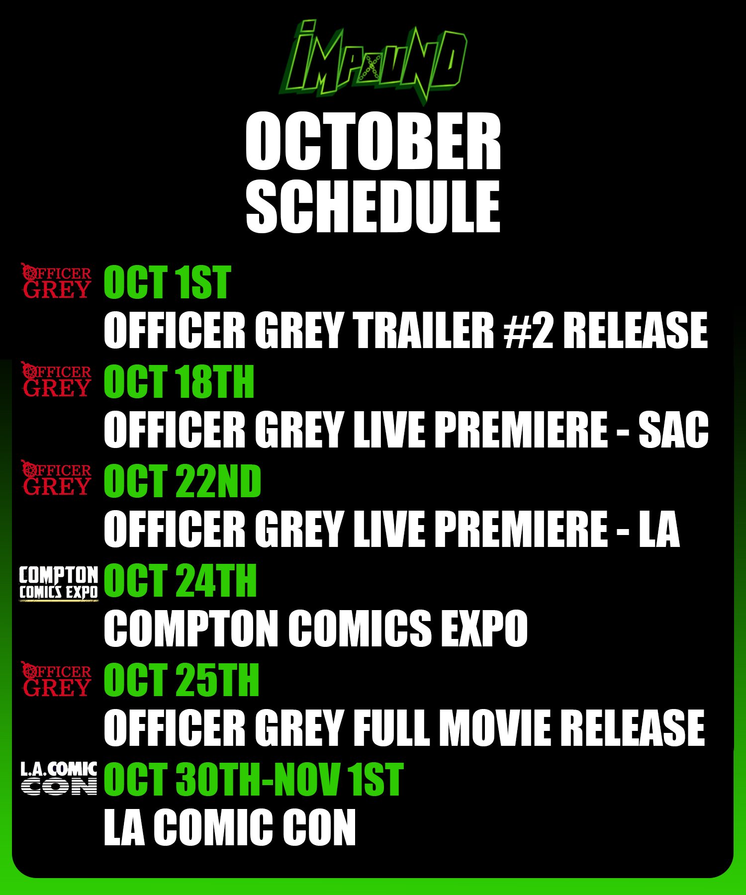 October Is Packed for Impound Comics