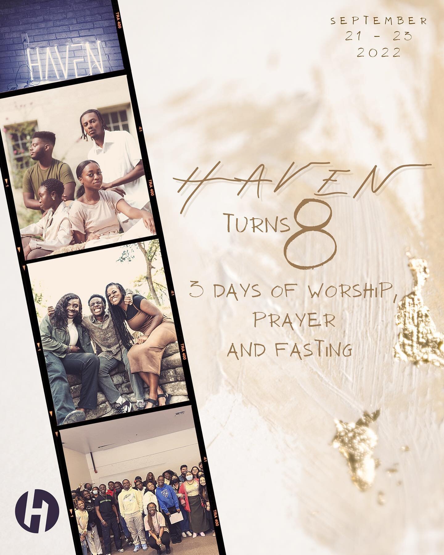 EIGHT years!!!! 🎉 The number 8 in the bible represents a new beginning, new horizons, and a bright future.

HAVEN Student fellowship is excited to celebrate our 8th anniversary and can&rsquo;t wait to thank God for all he has done with 3 days of wor