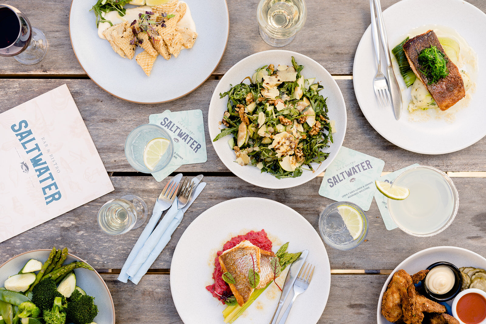 The Saltwater Bar & Bistro menu is well known for its variety