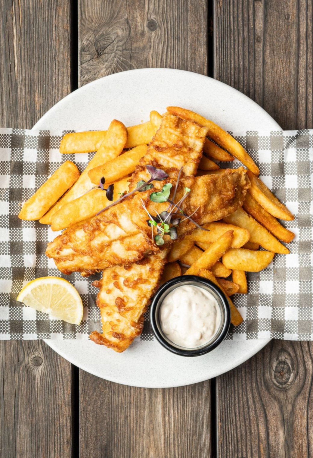 Enjoy this gourmet fish & chips