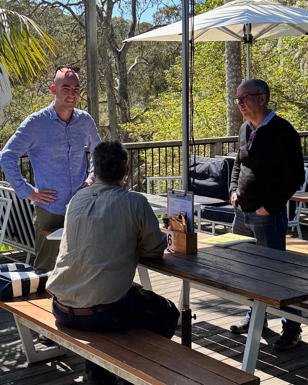 Just in case you didn't know ... the ABH is a family-owned and family-run establishment. Barry and Lyn built the place over four decades ago, and now their kids - Pete, Mike, John and Heidi - run the show. Here's the boys working on some strategy on 