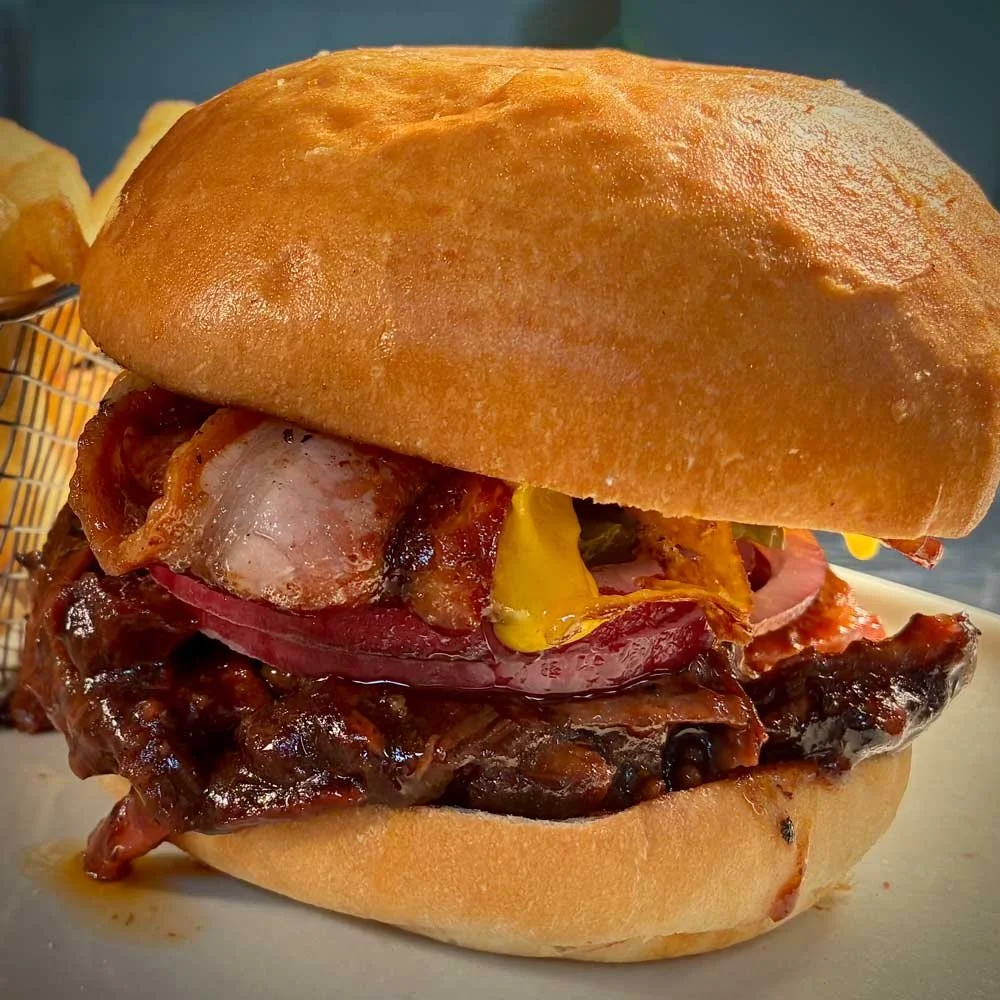 Brisket Burger pub special for October Long weekend at Avoca Pub