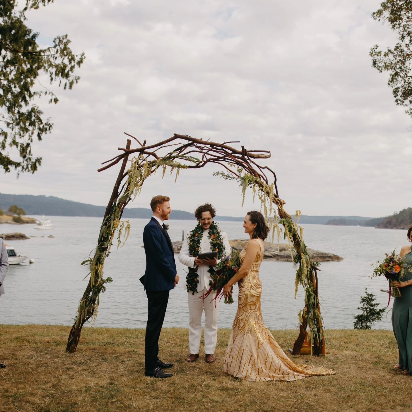 When an open field on Orcas becomes your personal wedding venue. 

We loved helping J &amp; G transform this field on the sound into a whimsical wedding where no white was to be had, even in her dress. 

Building a wedding on an island has similariti
