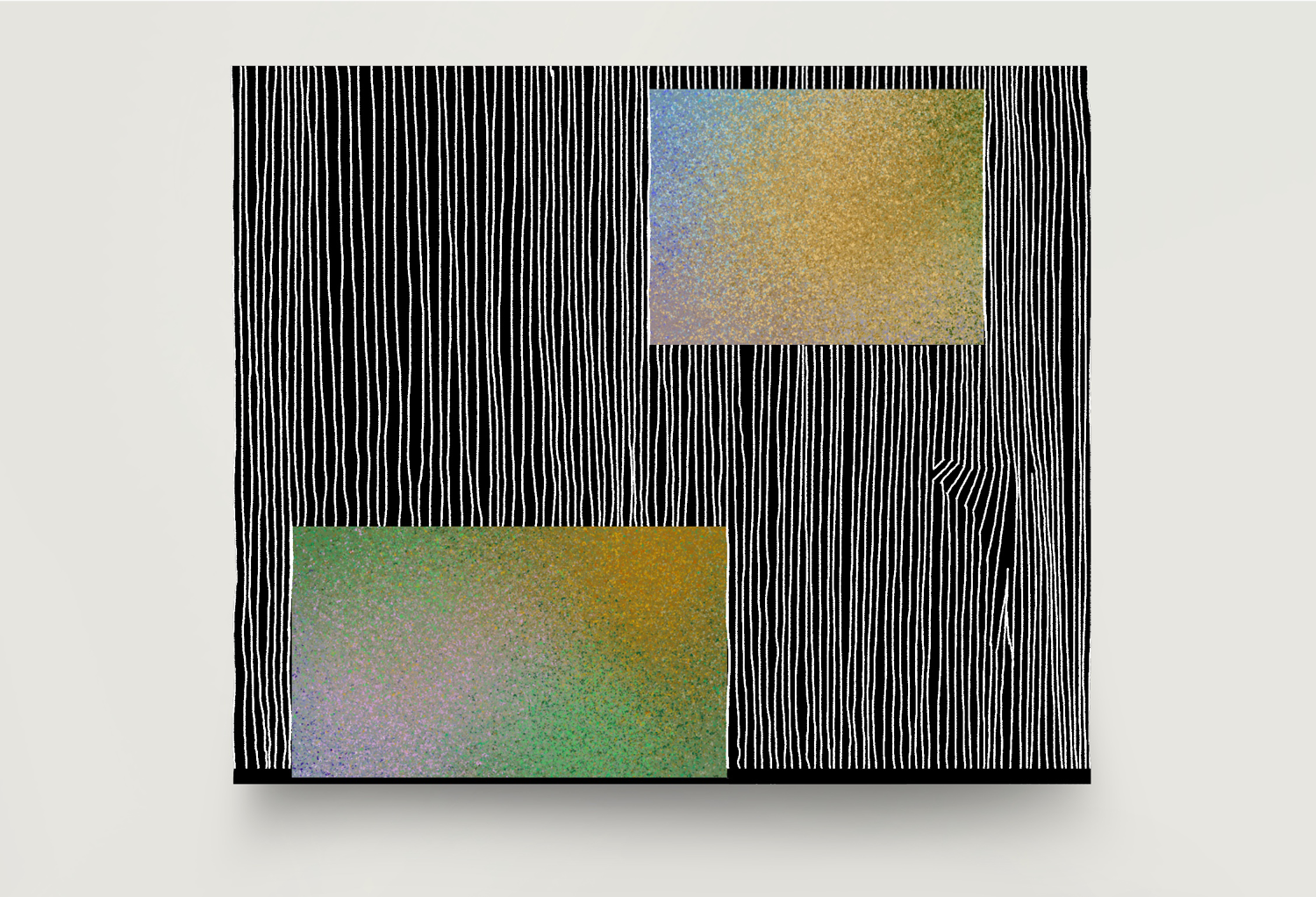 Flattened drawing version of the line-work and painting on the sculpture (Untitled 24)