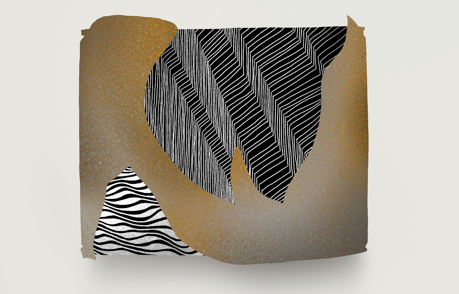 Flattened drawing version of the line-work and painting on the sculpture (Untitled 24)