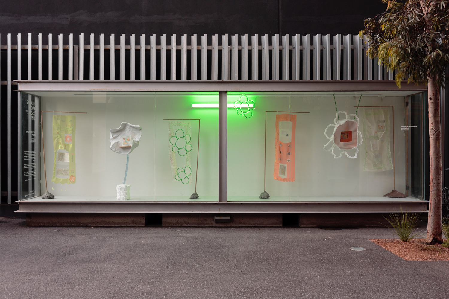 Sleeping Garden Sequence was exhibited at Assembly Point, in a seven-meter vitrine, from May to June 2020.