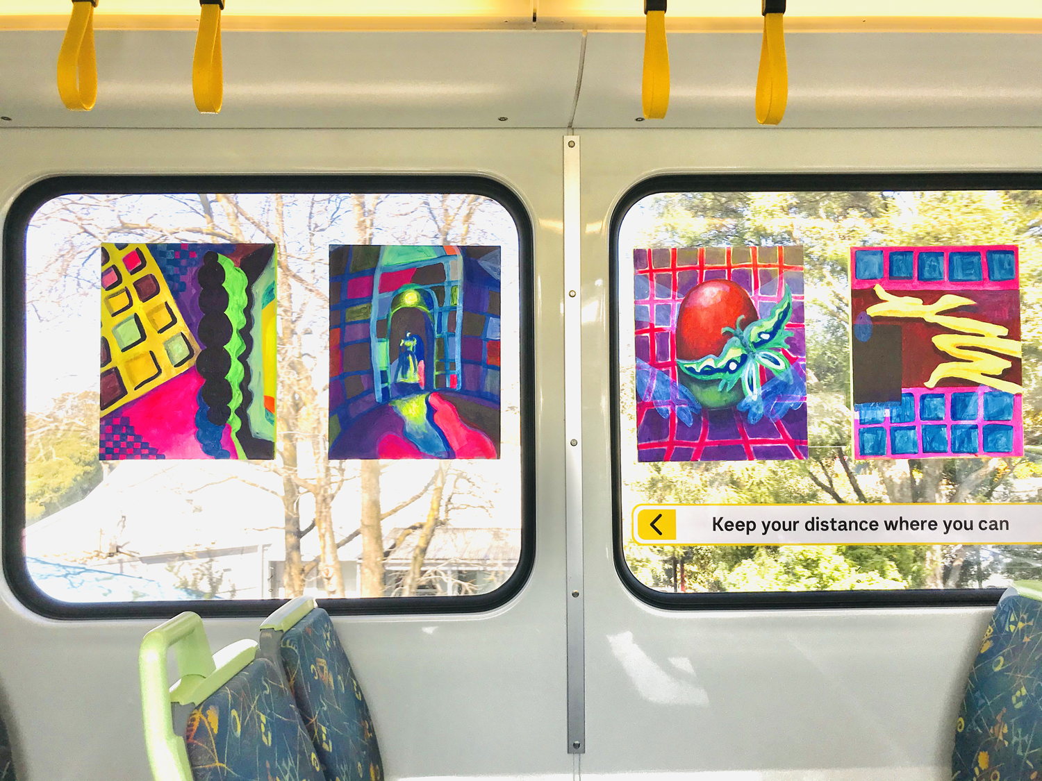 paintings train carriage window