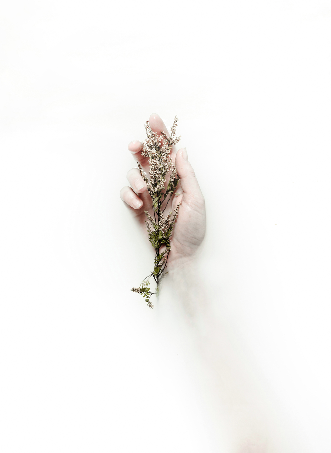 portrait of girl in milky water