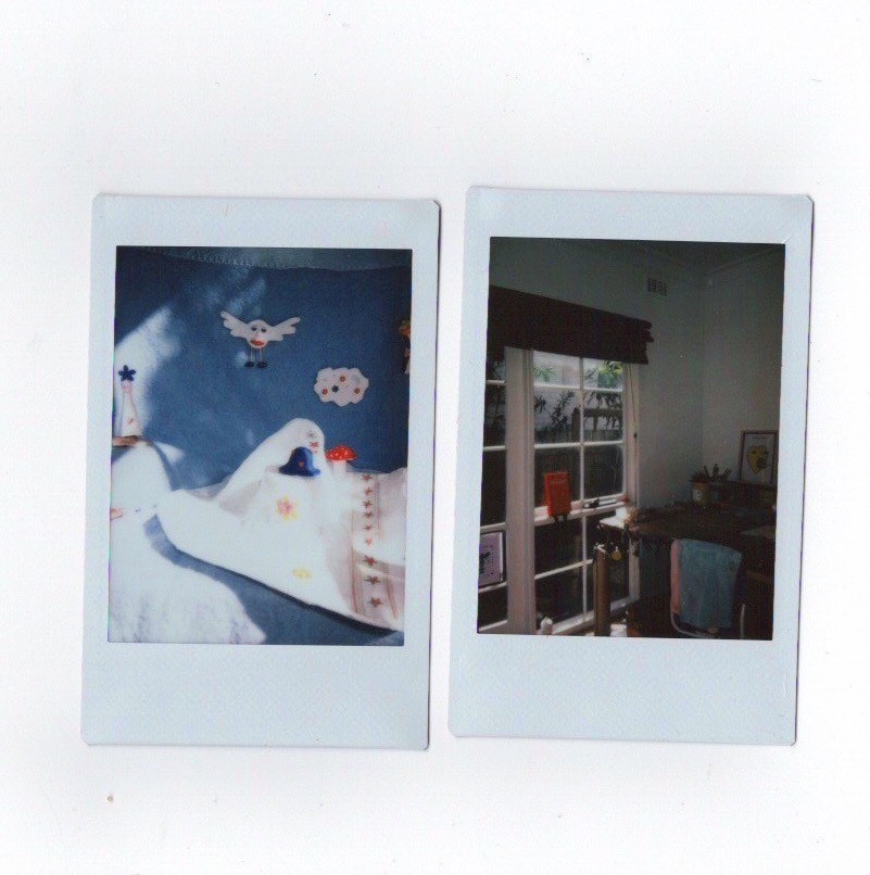 A collection of paper mache forms, cartoonistic characters.