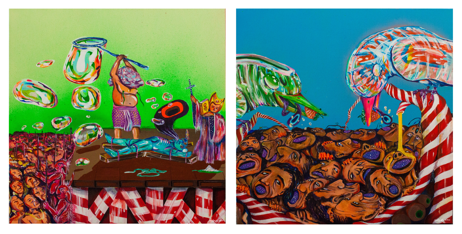 A diptych of an exorcism and a feeding