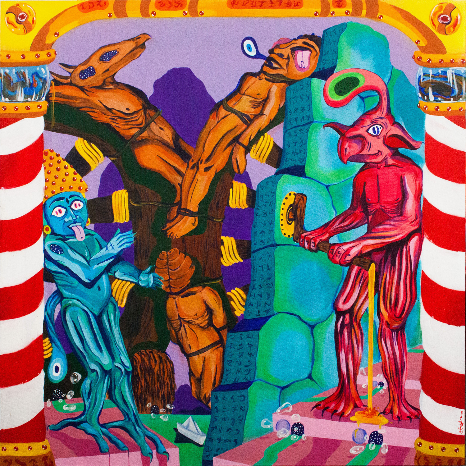 The wheel of fortune, the third painting in a triptych 