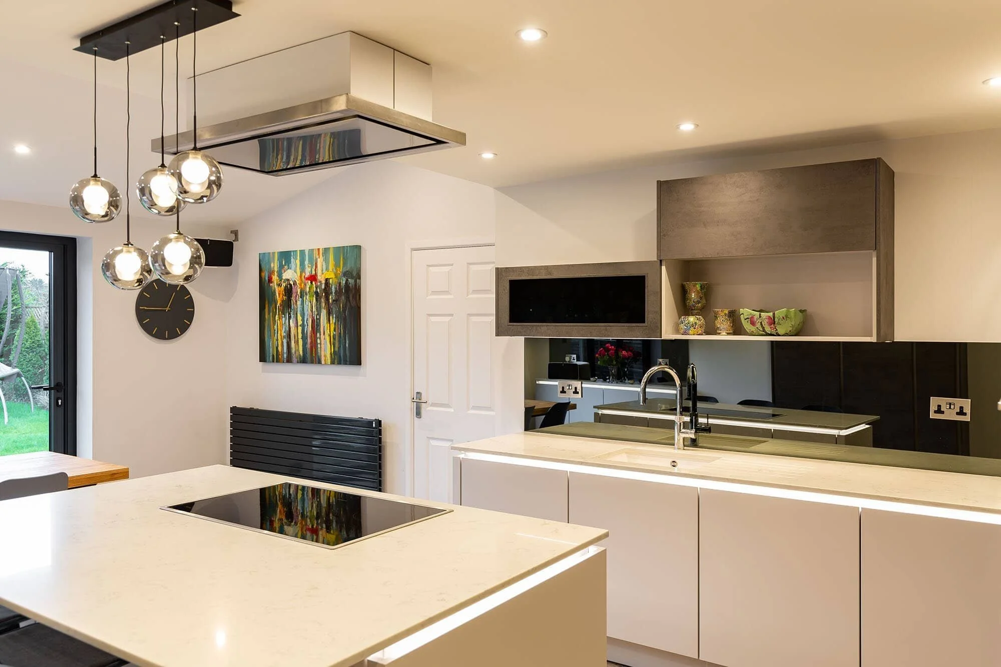 MODERN WHITE &amp; CONCRETE KITCHEN IN WOKINGHAM