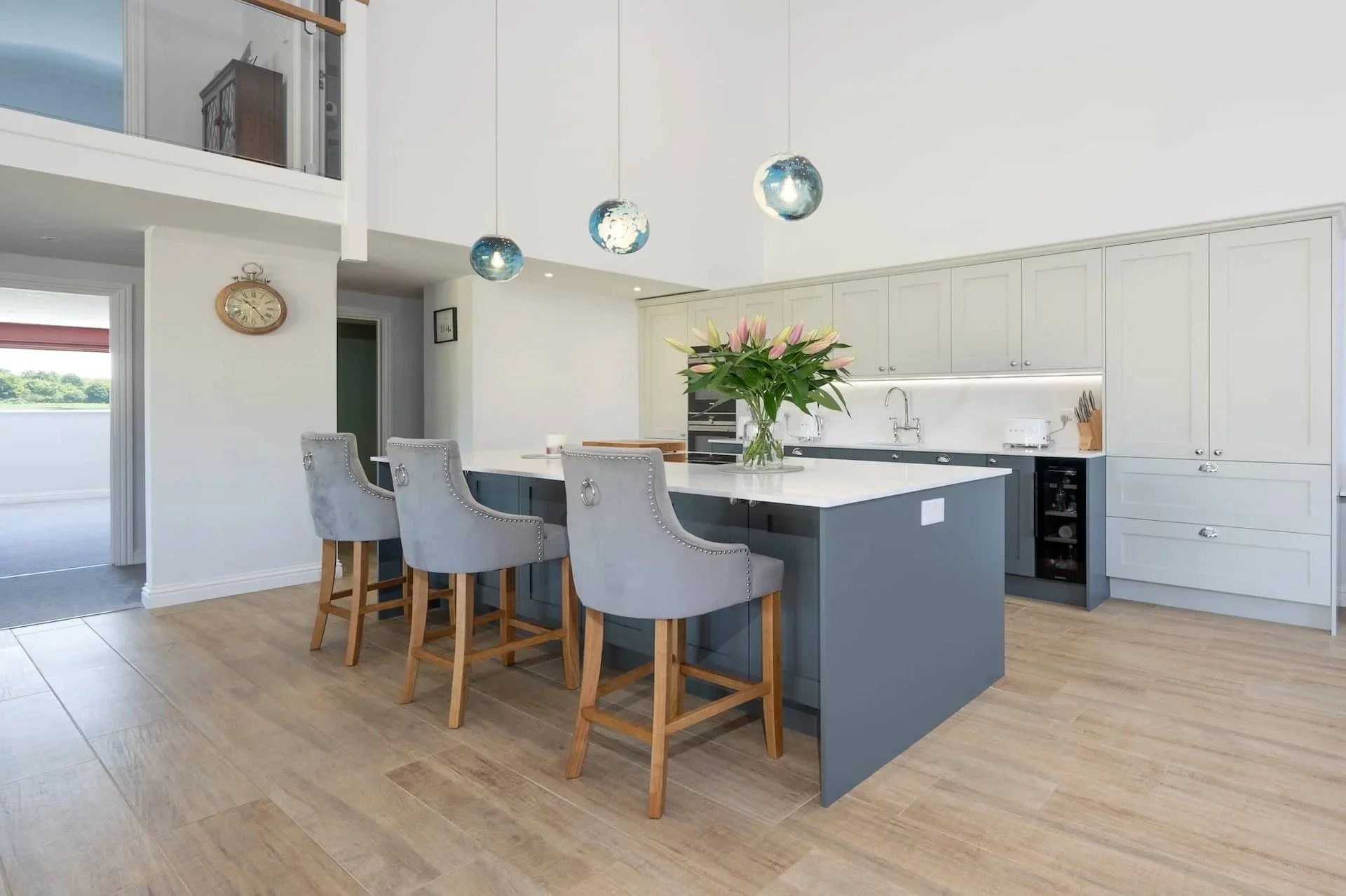 CLASSIC CONTEMPORARY PASTEL BLUE KITCHEN IN ST ALBANS