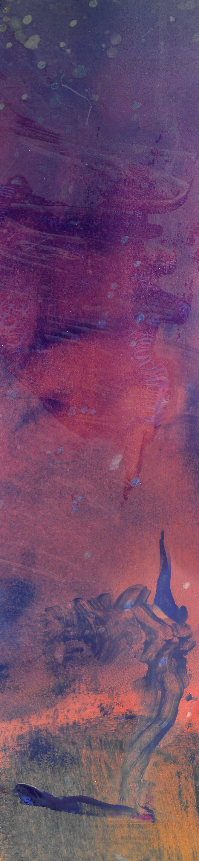 Ink applied using a Paintbrush followed by a layer of gum arabica  Left side at regular temperature Right side heated to 40ºC