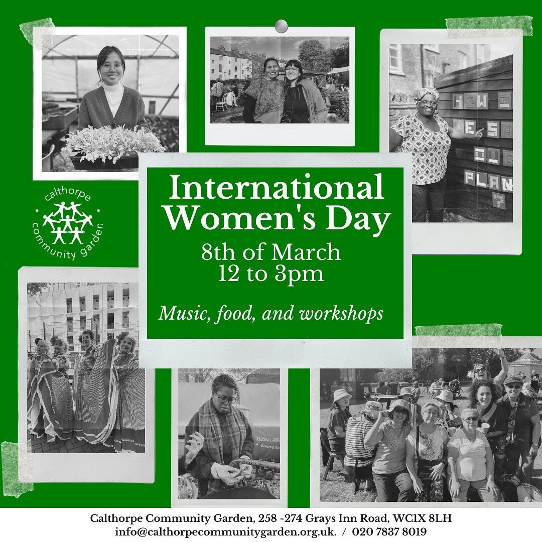 International Women&rsquo;s Day at Calthorpe Community Garden!

📆Friday 8th March 2024
⏰ 12-3pm

Join us for food, music and workshops🥗🎶🖼️🎭

Scroll to see some more photos of the women connected to our Garden📸🎞️

#iwd2024 #internationalwomensd