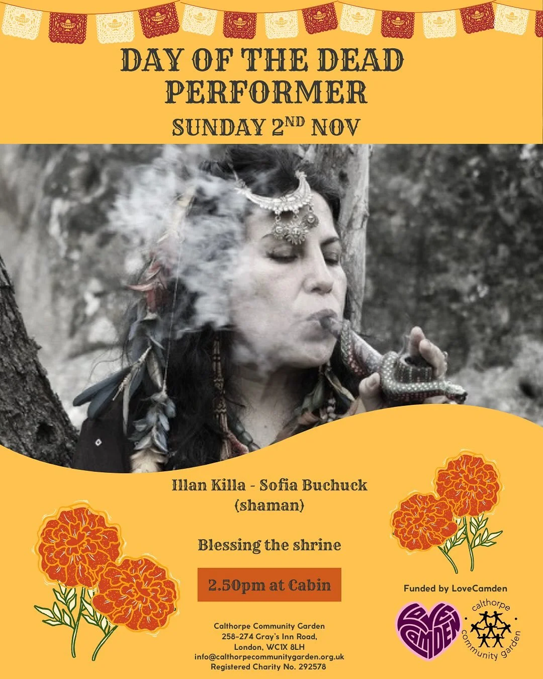 🌮Day of the Dead🇲🇽
Our programme for the day is now live. We are so grateful to have such amazing performers at our Day of the Dead event. Be sure to make it down to Calthorpe to enjoy the festivities. Bring photos of your loved ones to place on