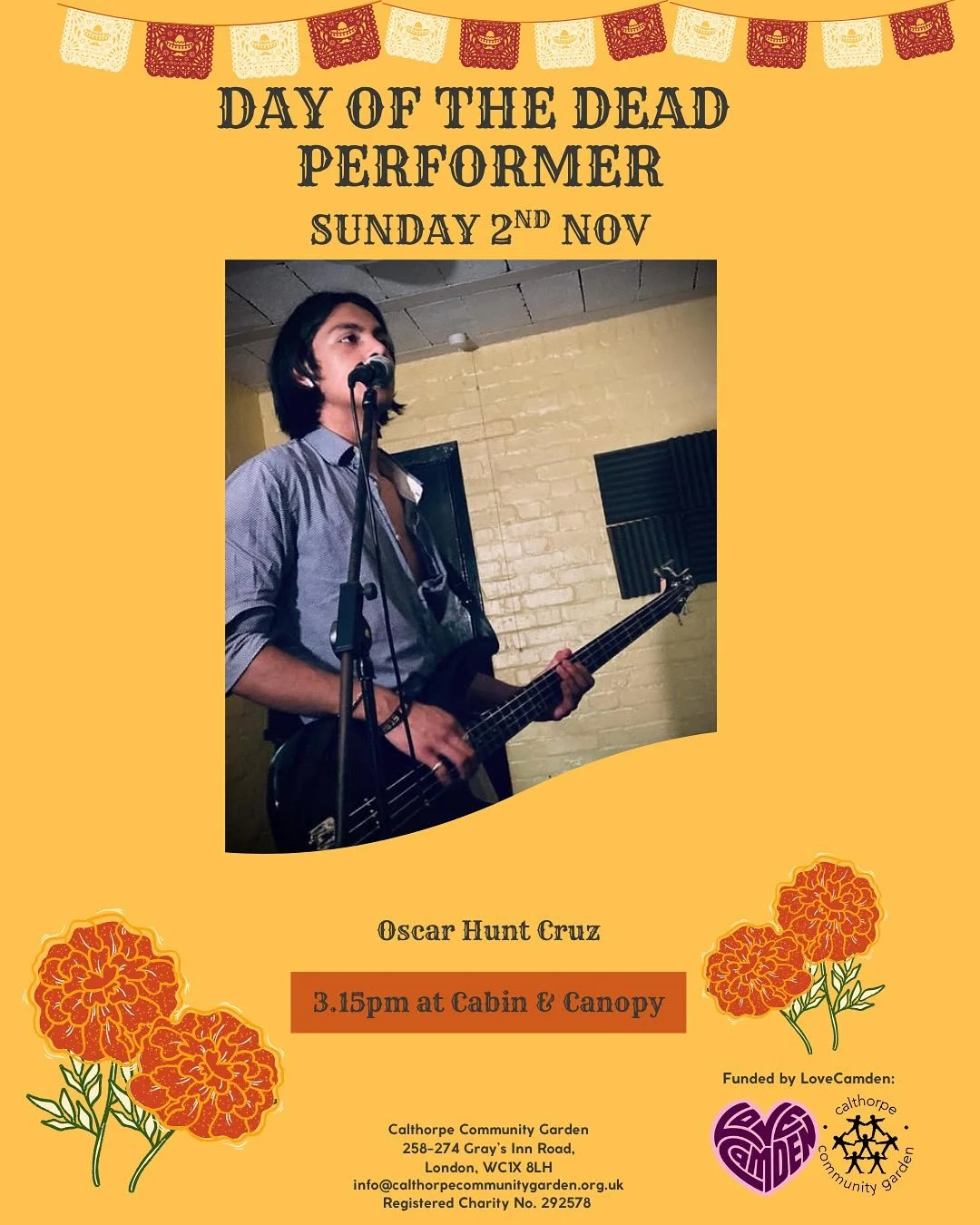 🌮Day of the Dead🇲🇽
Our programme for the day is now live. We are so grateful to have such amazing performers at our Day of the Dead event. Be sure to make it down to Calthorpe to enjoy the festivities. Bring photos of your loved ones to place on