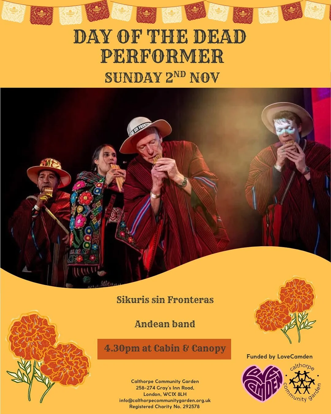🌮Day of the Dead🇲🇽
Our programme for the day is now live. We are so grateful to have such amazing performers at our Day of the Dead event. Be sure to make it down to Calthorpe to enjoy the festivities. Bring photos of your loved ones to place on