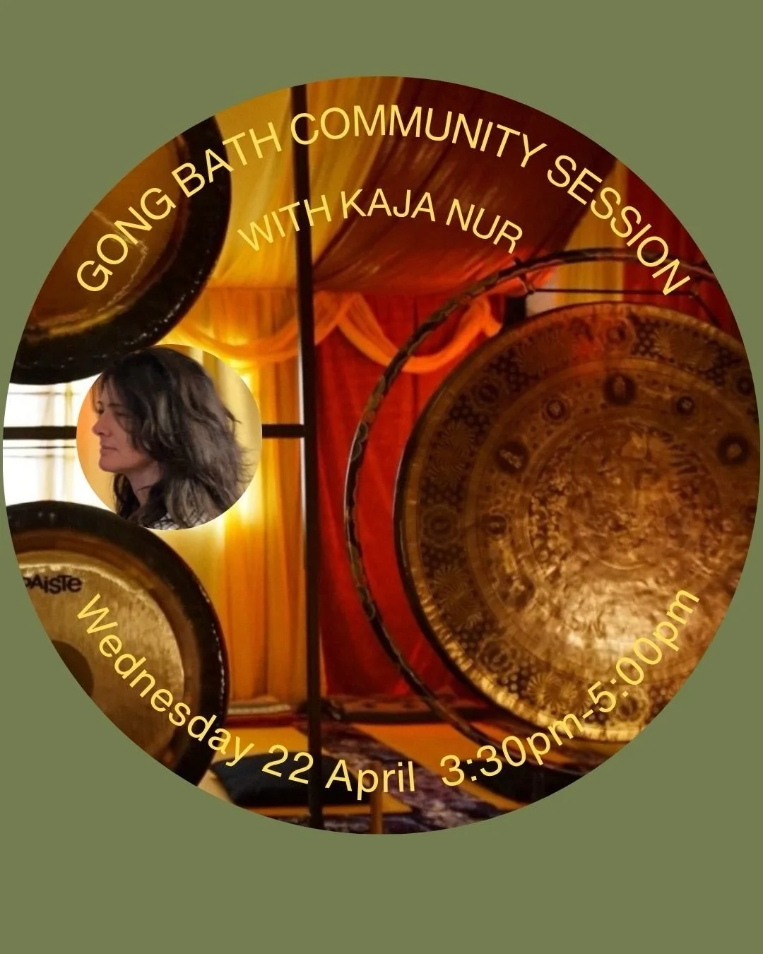 Kaja @liberating.sounds is providing a deeply restorative sound healing experience, using a combination of gongs and chimes. 

Join us in discovering the power of sounds, breath work and meditation as a reenergising and wellbeing tool. 

No experienc