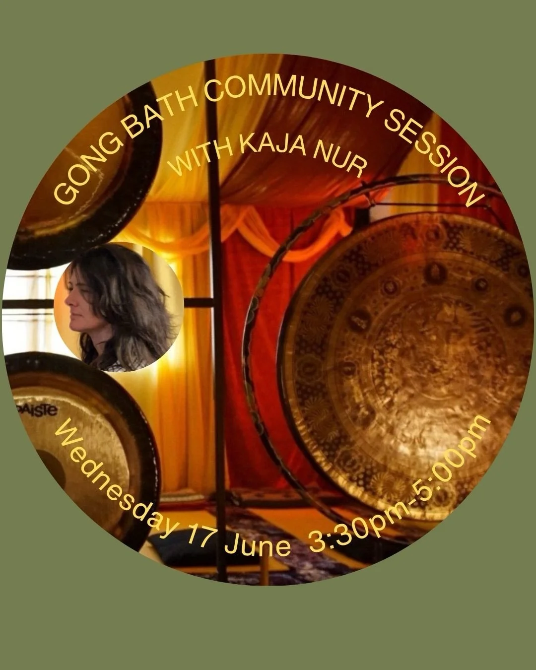 Kaja @liberating.sounds is providing a deeply restorative sound healing experience, using a combination of gongs and chimes. 

Join us in discovering the power of sounds, breath work and meditation as a reenergising and wellbeing tool. 

No experienc
