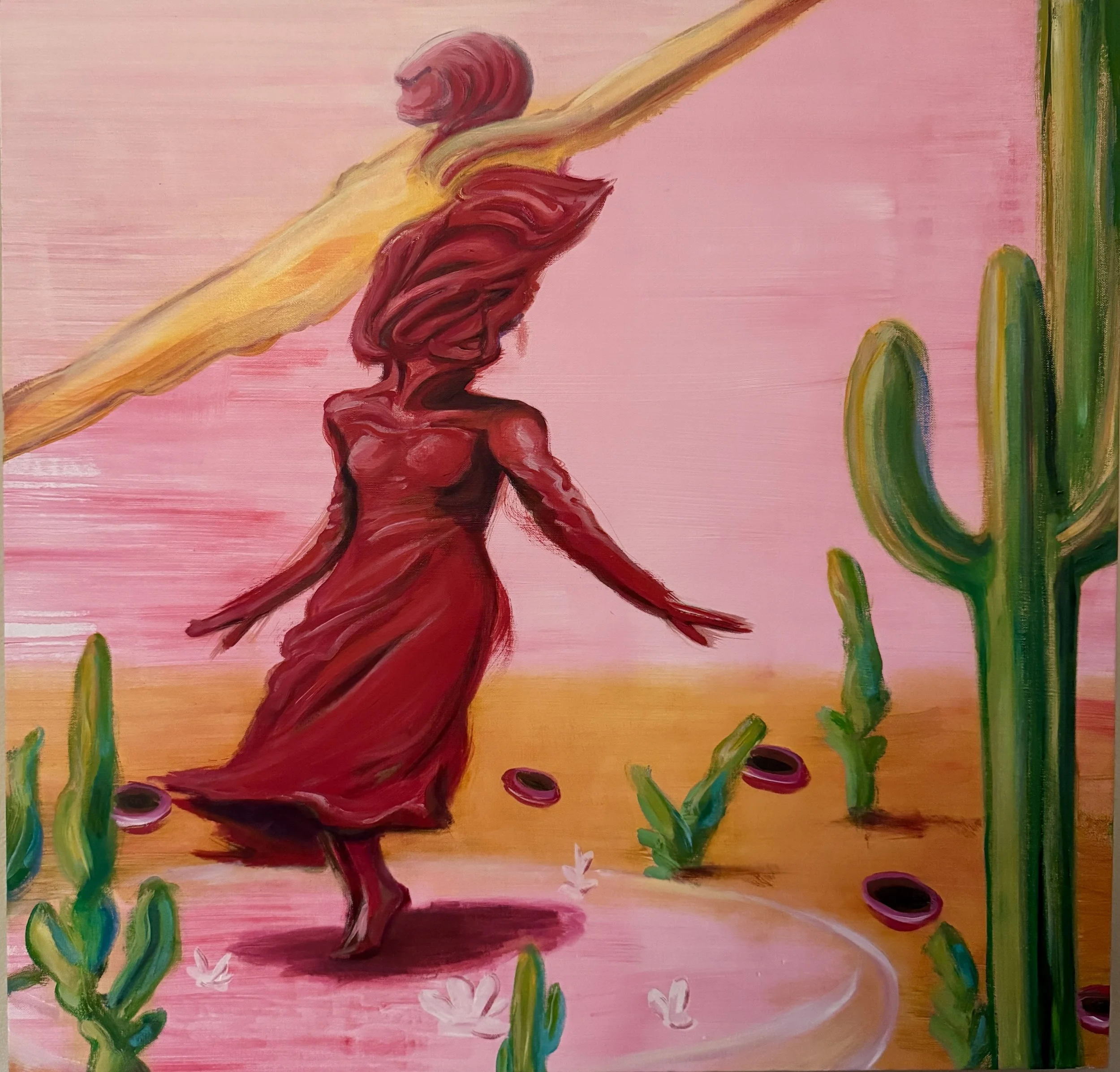 Beyond the Materialist Paradigm- Oil and Acrylic on Canvas- 30x30 In