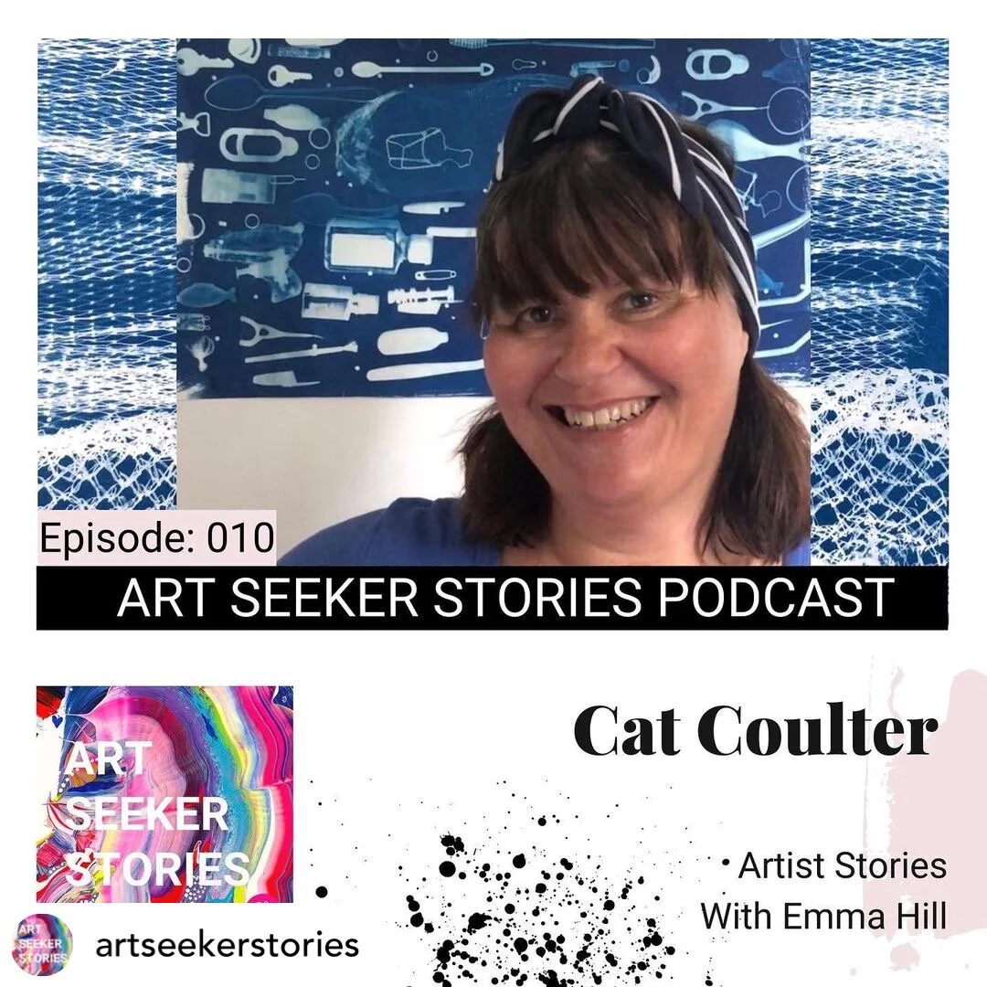 EP 10 Cat Coulter : Eco Trash Artist - Beach Trash Blueprint for Cyanotype Photograms. 
