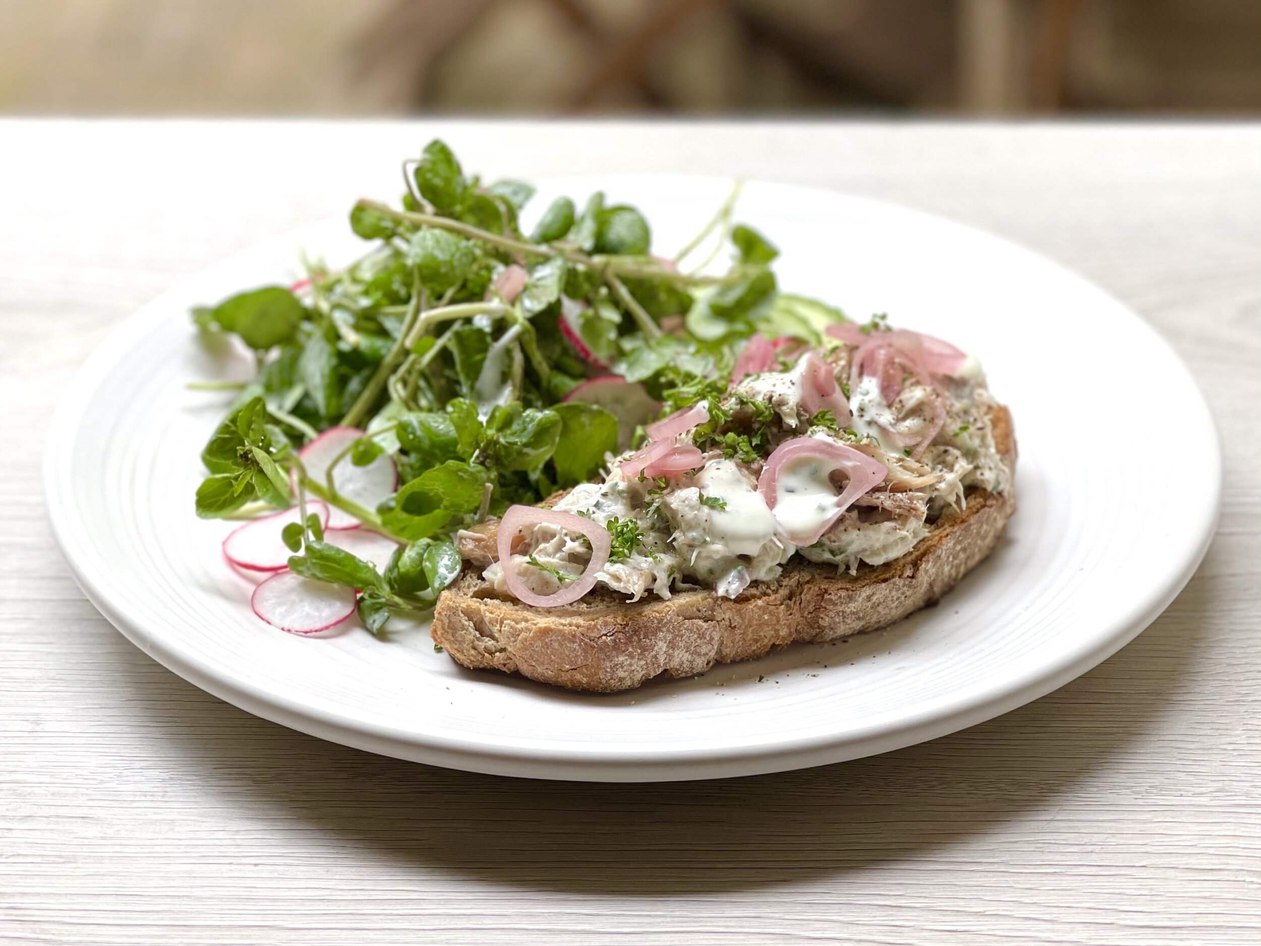 Smoked mackerel toasts, by Joey and Katy cook