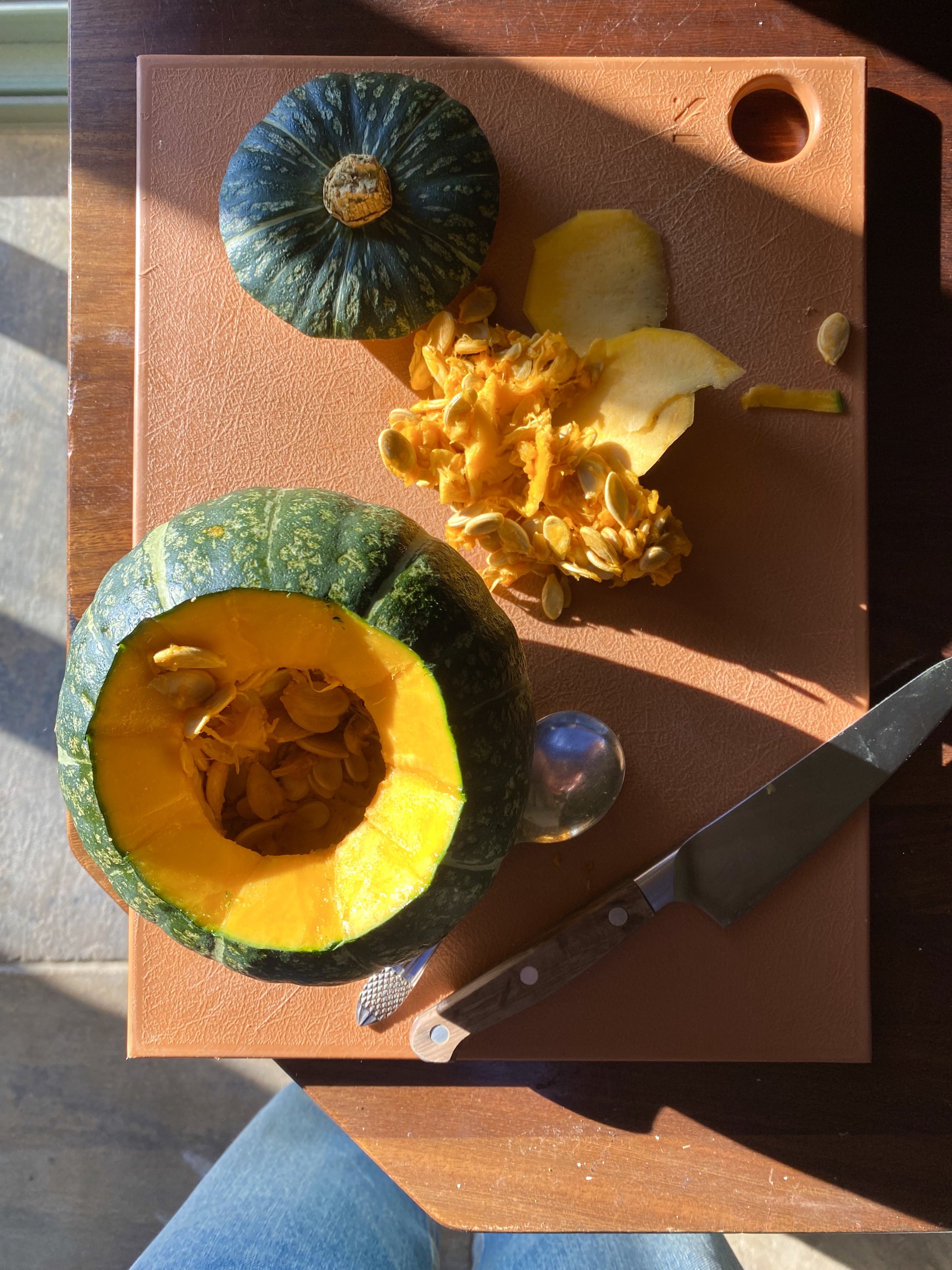 Pumpkin fondue in the making