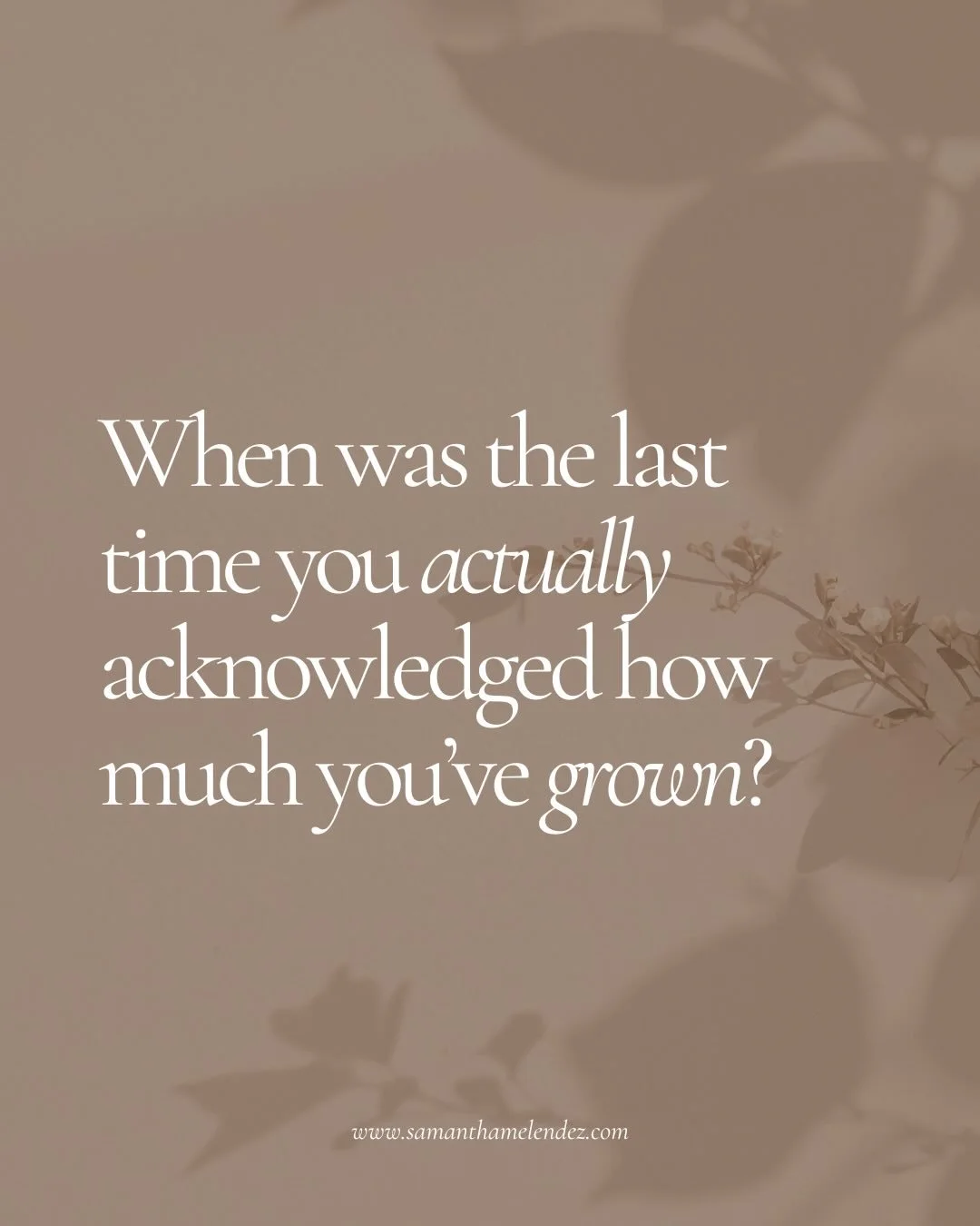 When was the last time you actually acknowledged your growth?

Not the big milestones&hellip;but the way you think differently, respond differently, and choose yourself more than you used to.

That&rsquo;s the kind of growth that changes everything.
