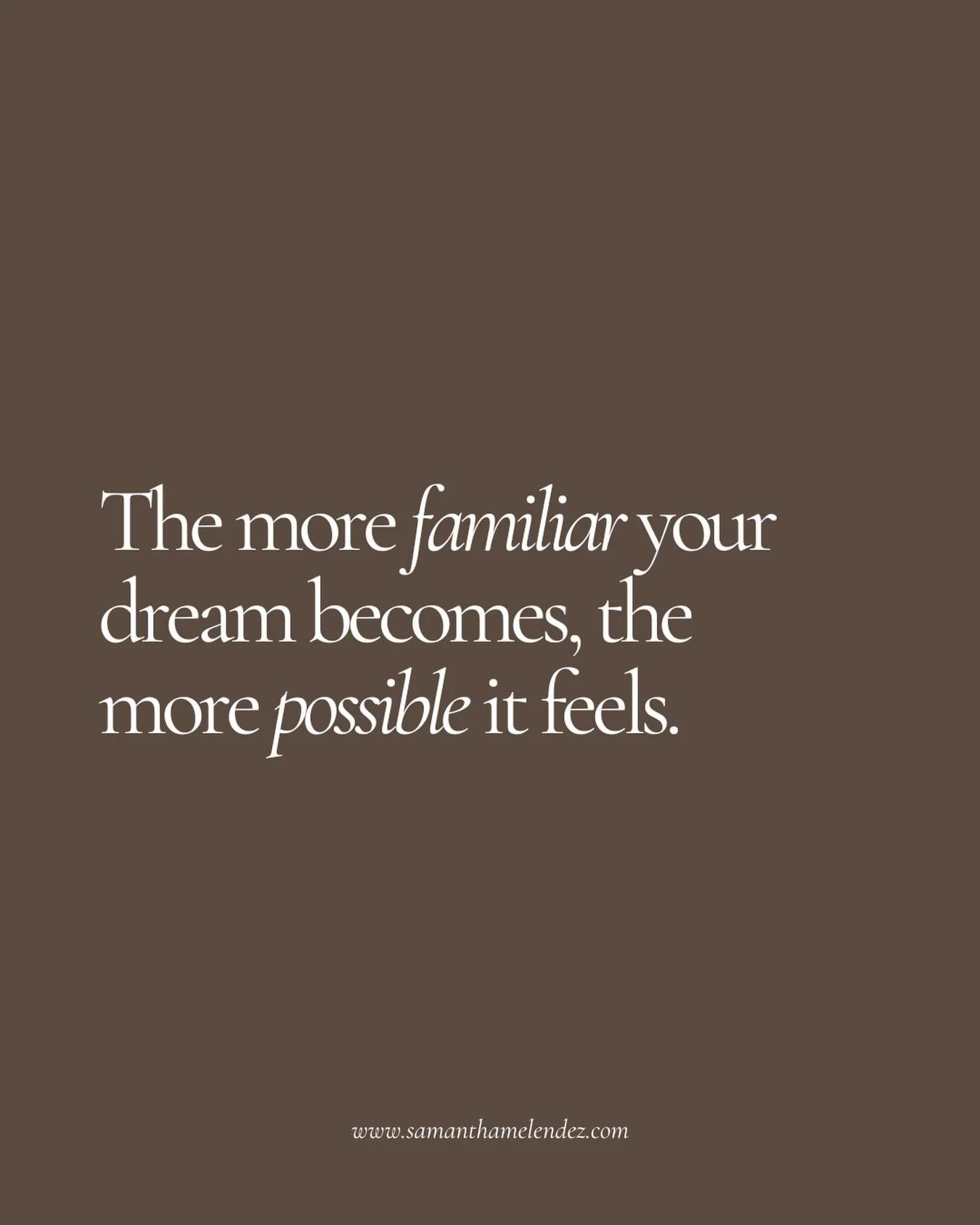 One of the biggest reasons people don&rsquo;t move toward the life they say they want is not lack of desire. 
 
It&rsquo;s lack of familiarity.
 
Why is that? Well, your nervous system is wired to keep you safe. And safe usually means familiar.
 
So 