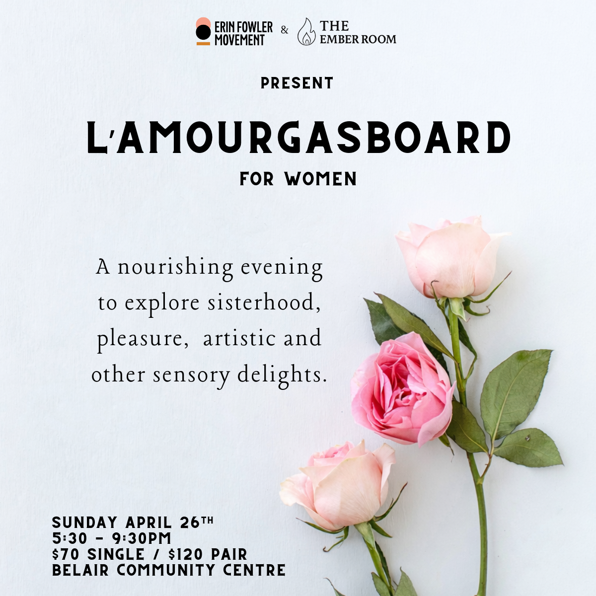 L'Amourgasboard - For Women - Sun April 26th