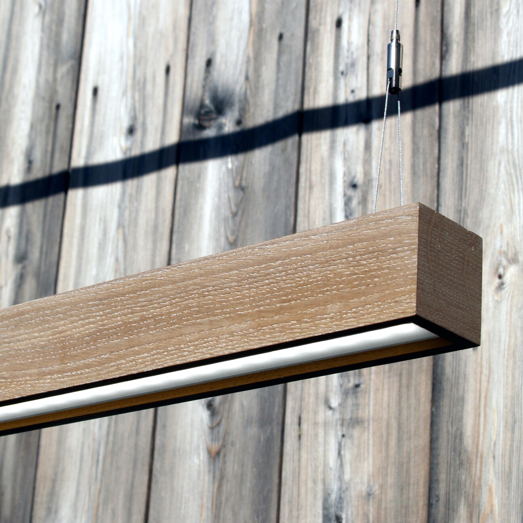 Lineare Hängeleuchte Aus Holz, 180 Cm, Dimmbare LED, Warmweiß – Moderner Kronleuchter Für Esszimmer & Kücheninsel
