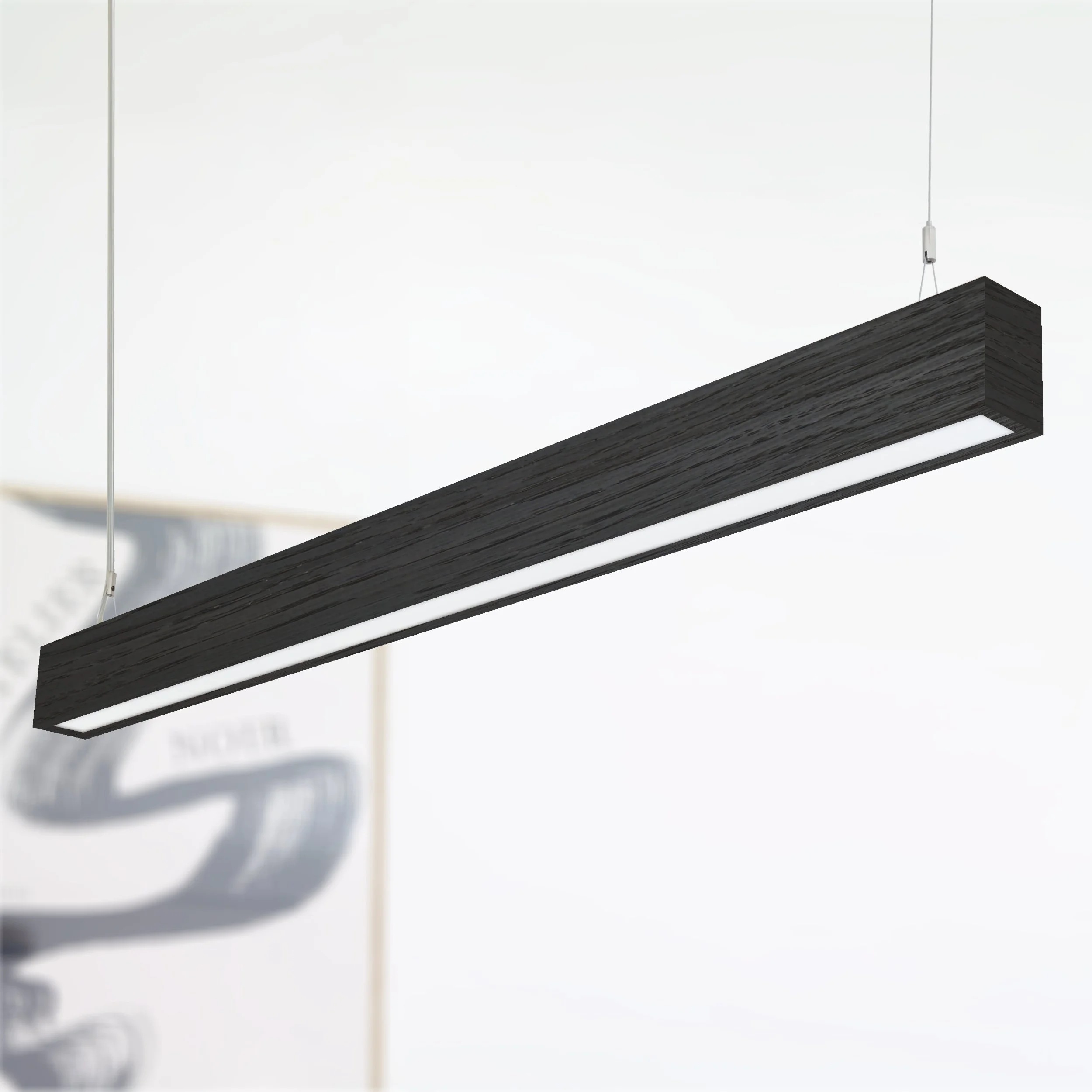Serie S The Black Oak, moderne LED Hängeleuchte aus Holz