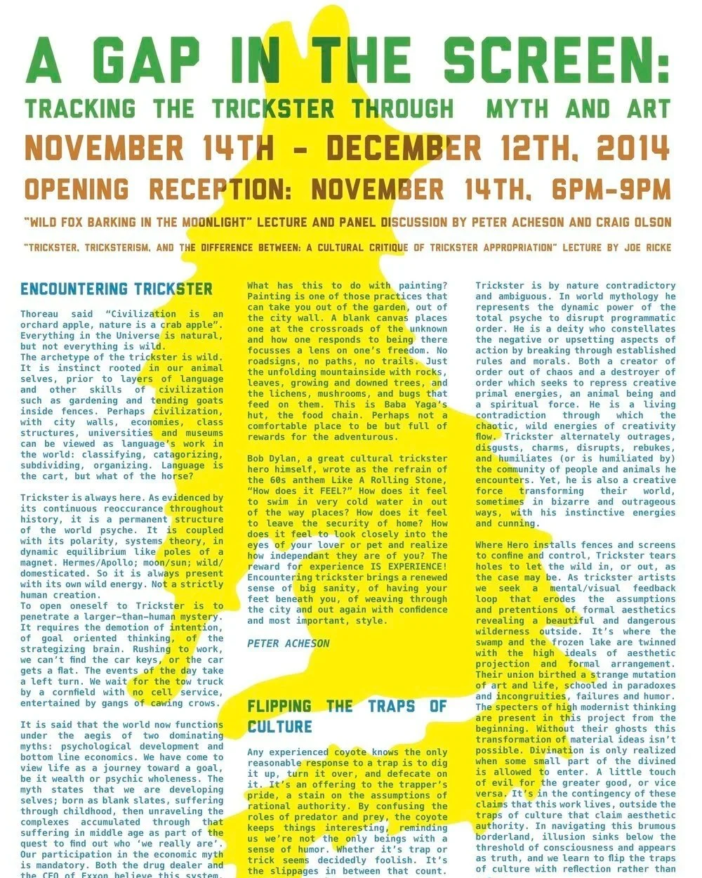 A Gap in the Screen: Tracking the Trickster Through Myth and Art