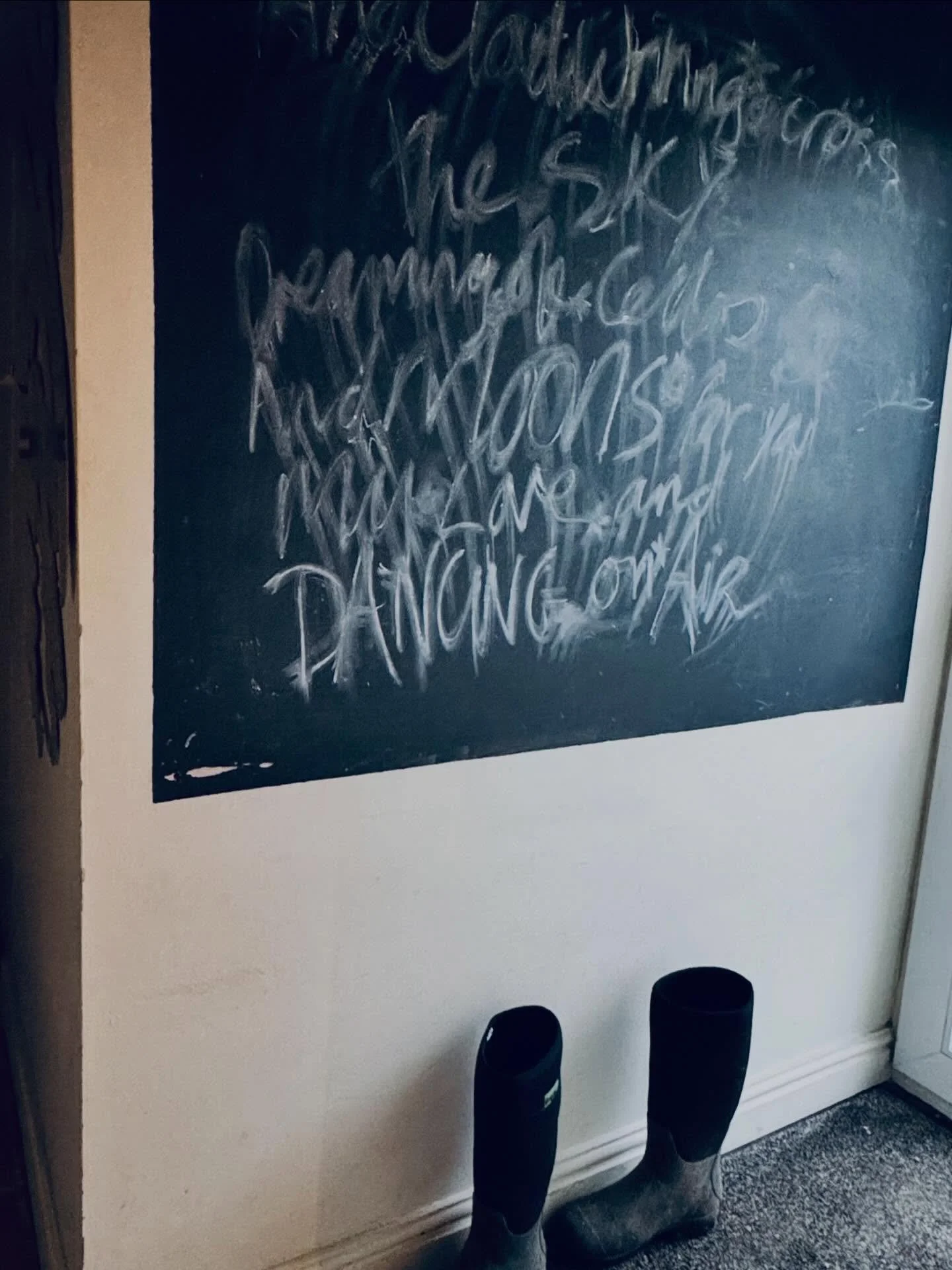 Finding corners where I can scribble wall poems 
Gathering creative ingredients and weaving together inklings with my collaborators poet @nickhoodgardens and pianist composer @_jessfaber (Nick&rsquo;s poem and Jess&rsquo;s music shared here).
It&rsqu