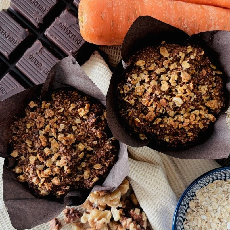 Carrot Oat Bran Muffins — wholesome postpartum snack by Moongold, Berlin