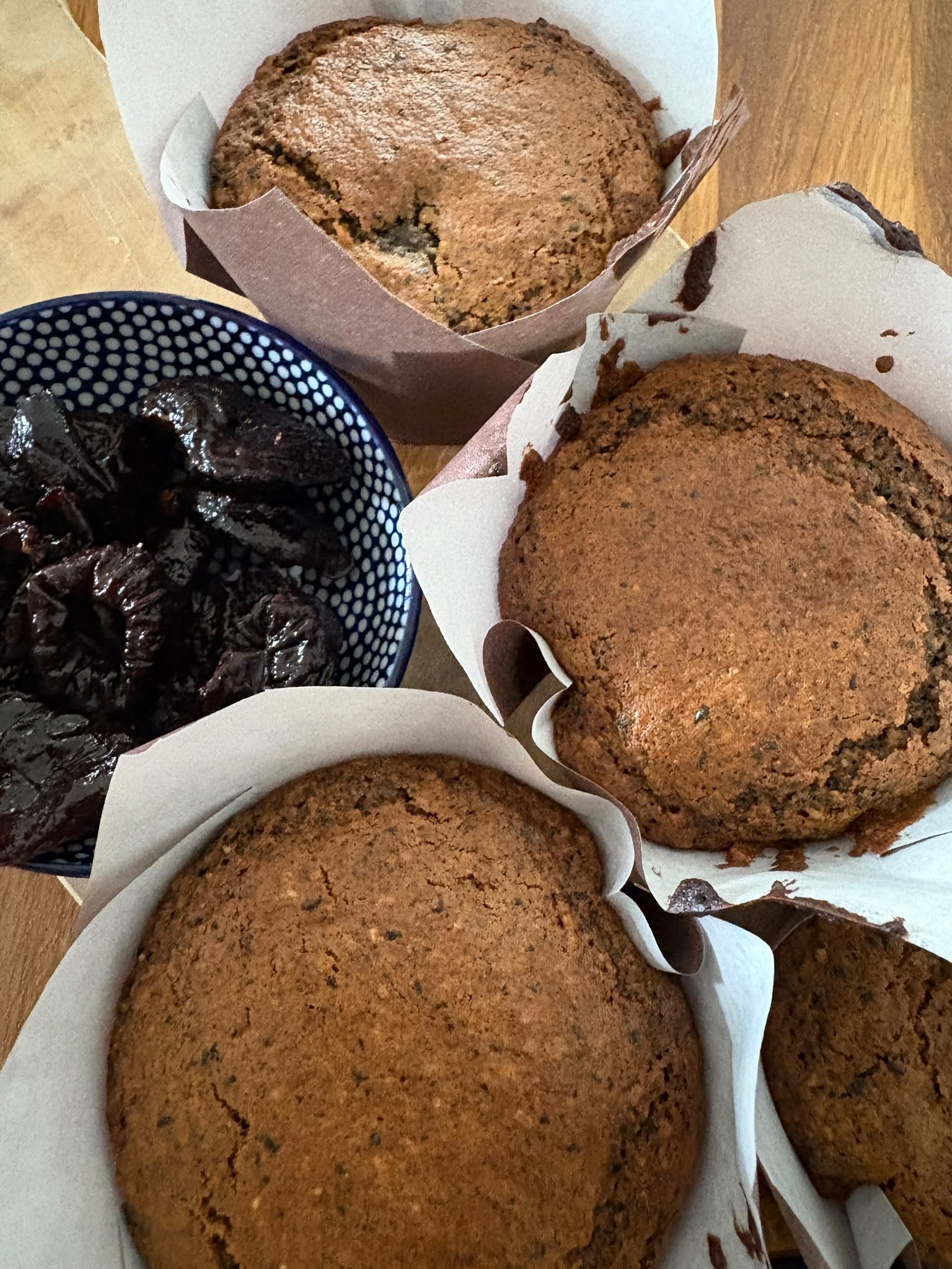 black sesame and prune postpartum muffins support digestion