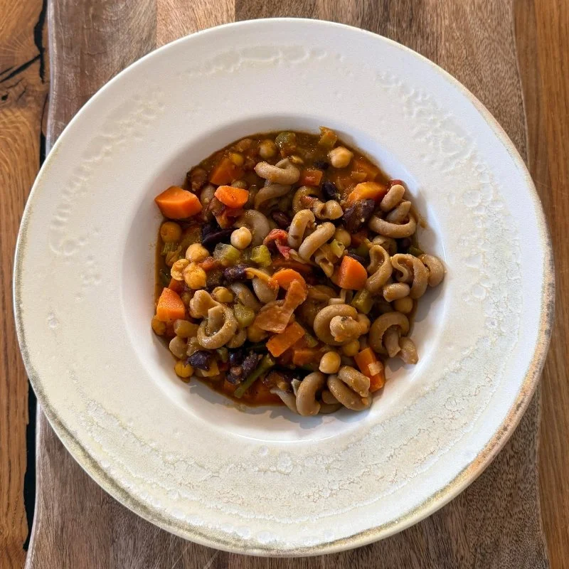 Mighty Minestrone Stew — comforting vegetarian postpartum meal by Moongold, Berlin