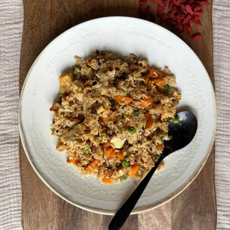 Ginger and Egg Fried Rice with Goji Berries — traditional postpartum rice dish by Moongold, Berlin