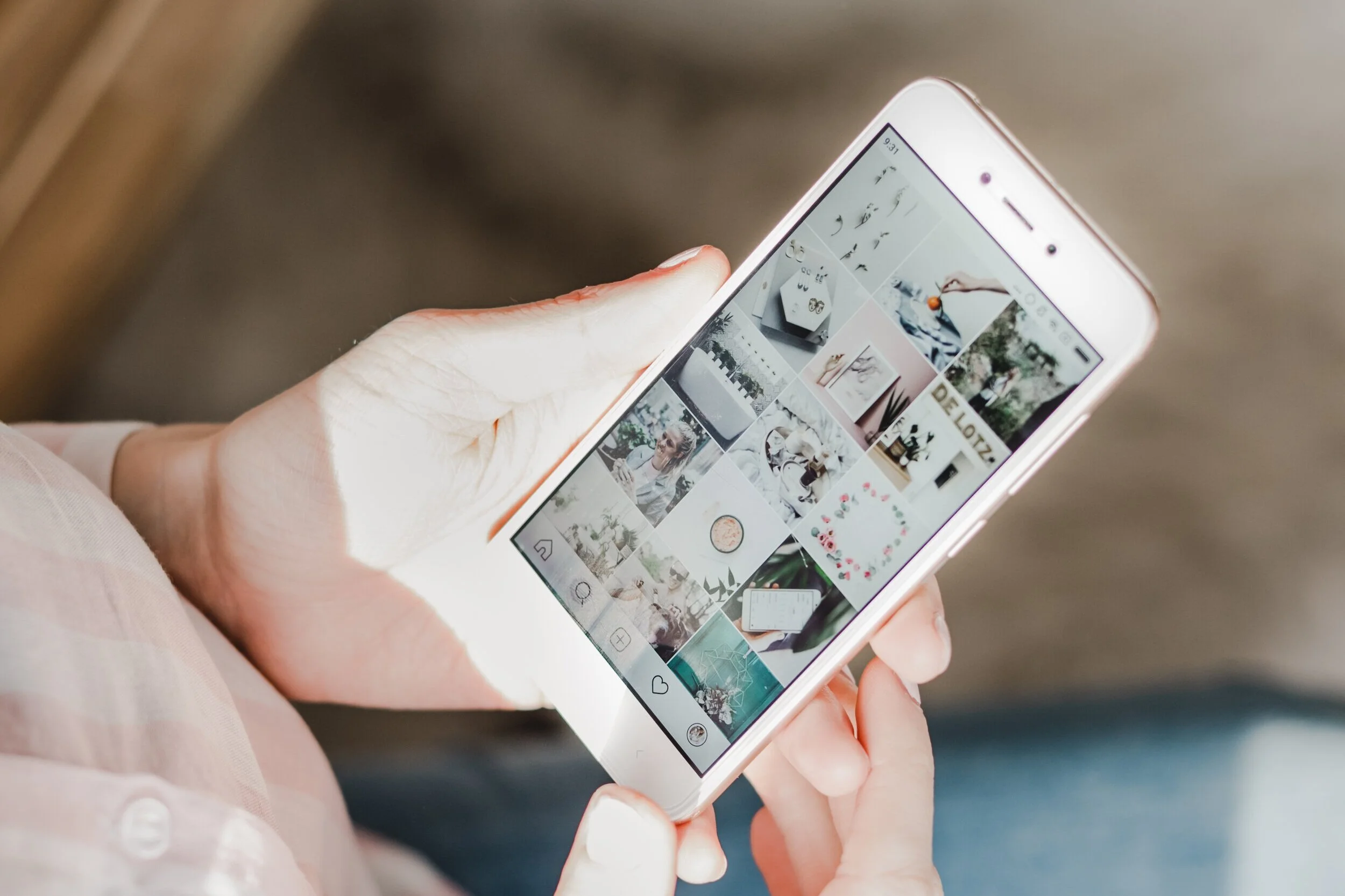 Alex browses a client's Instagram feed to compare it to the the client's competitors and recommend ways to improve their marketing strategy.