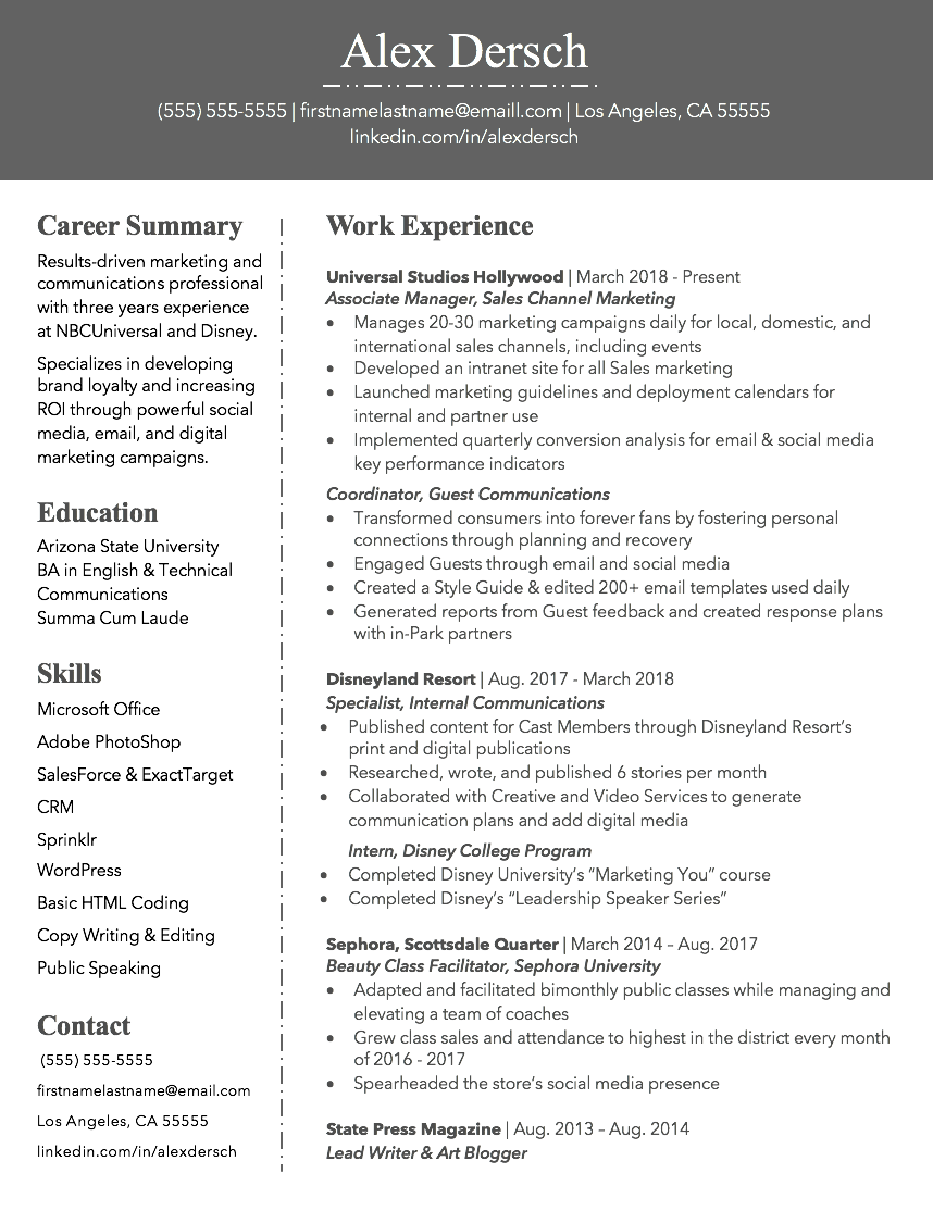Resume Example 2