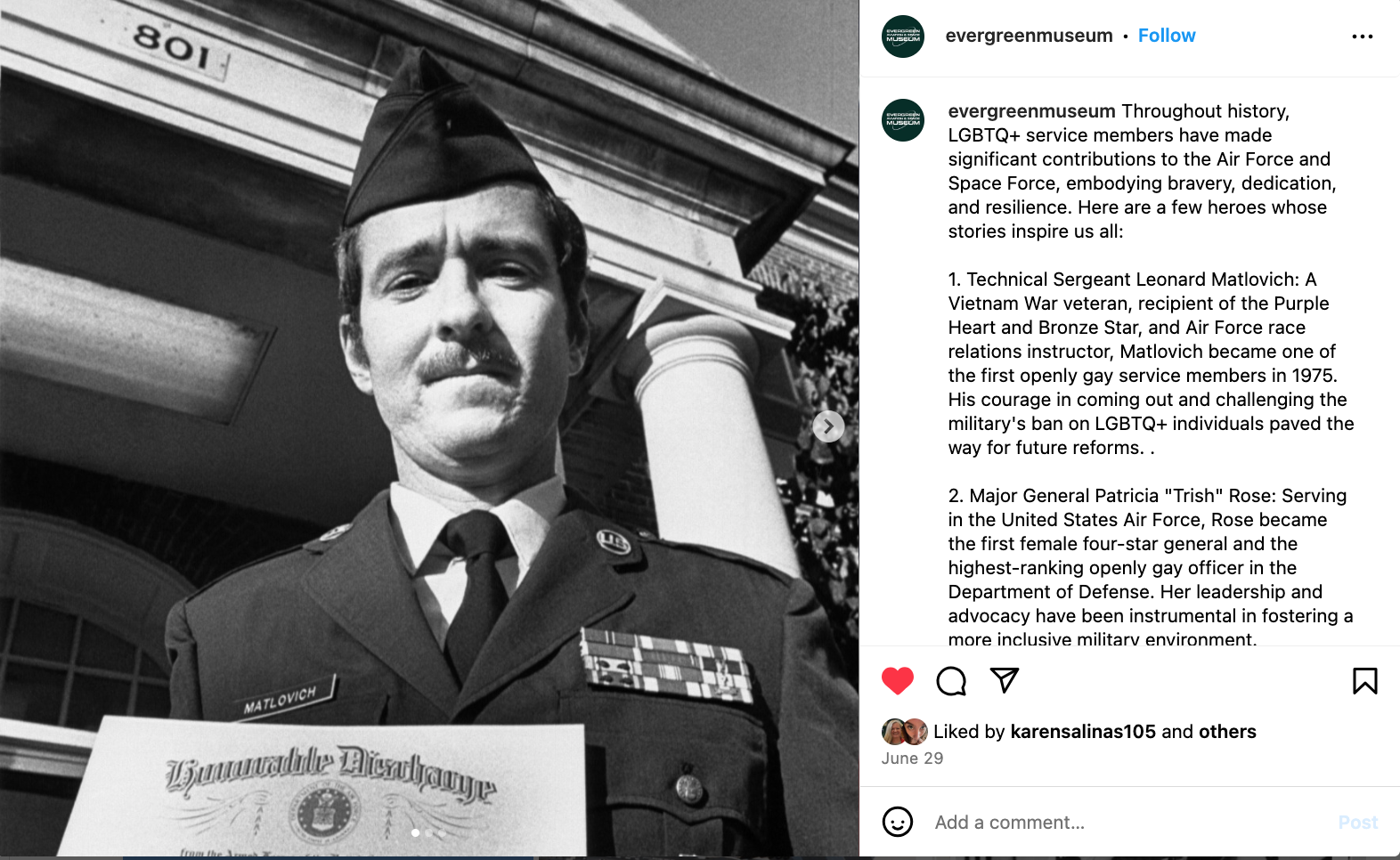 Evergreen Museum posts for Pride Month