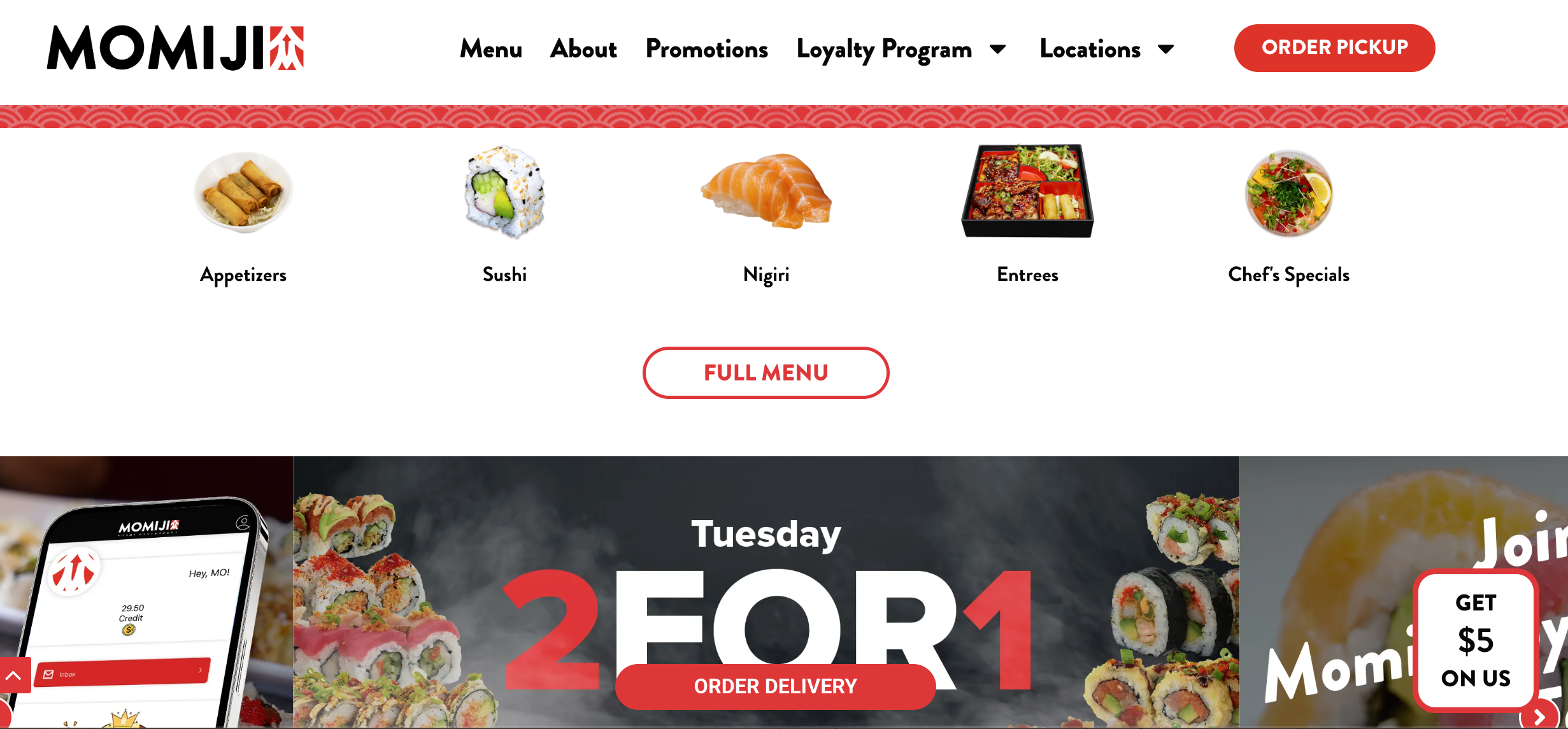 Momiji Sushi Site Redesign