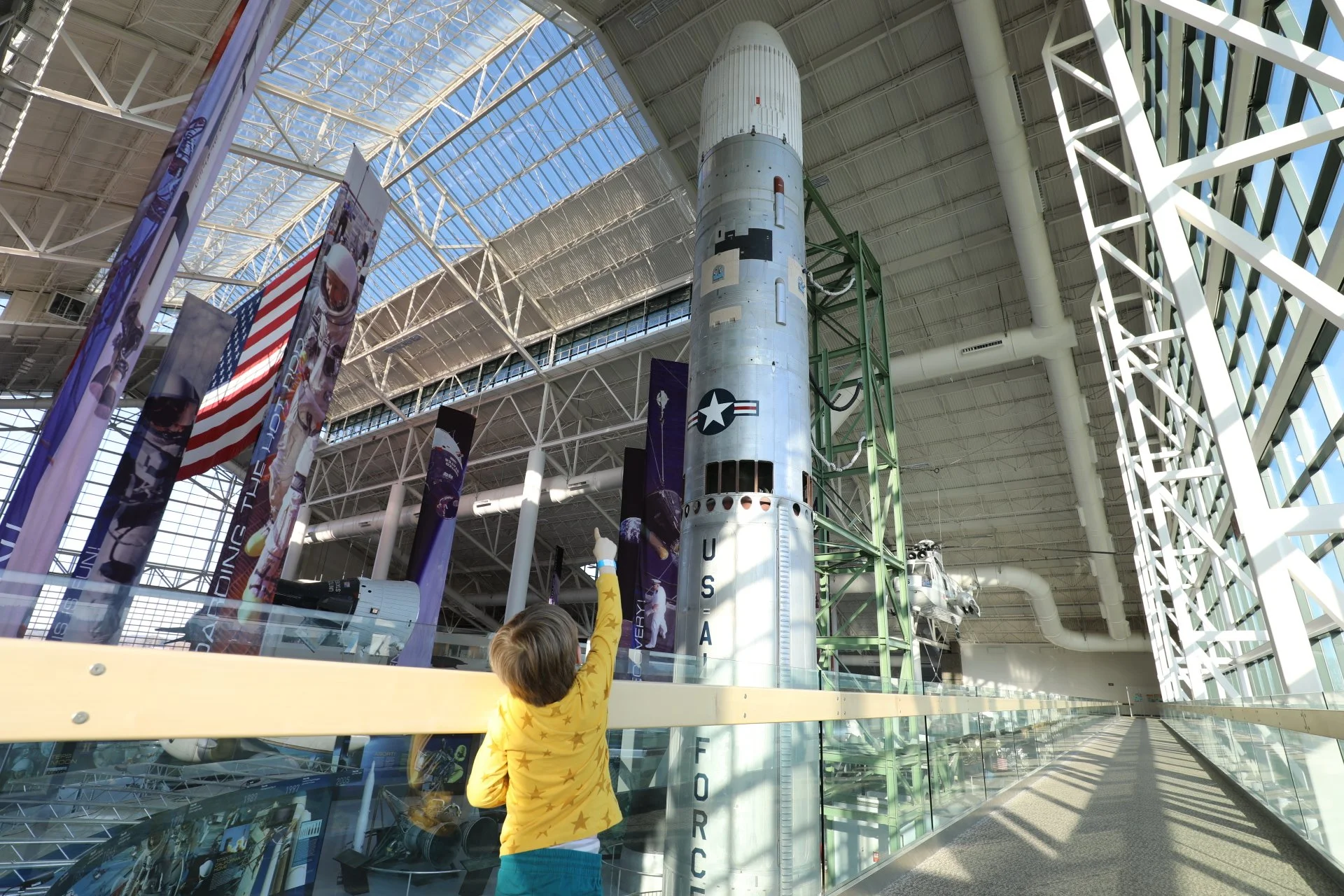 Guest admires the Titan II at Evergreen Aviation & Space Museum