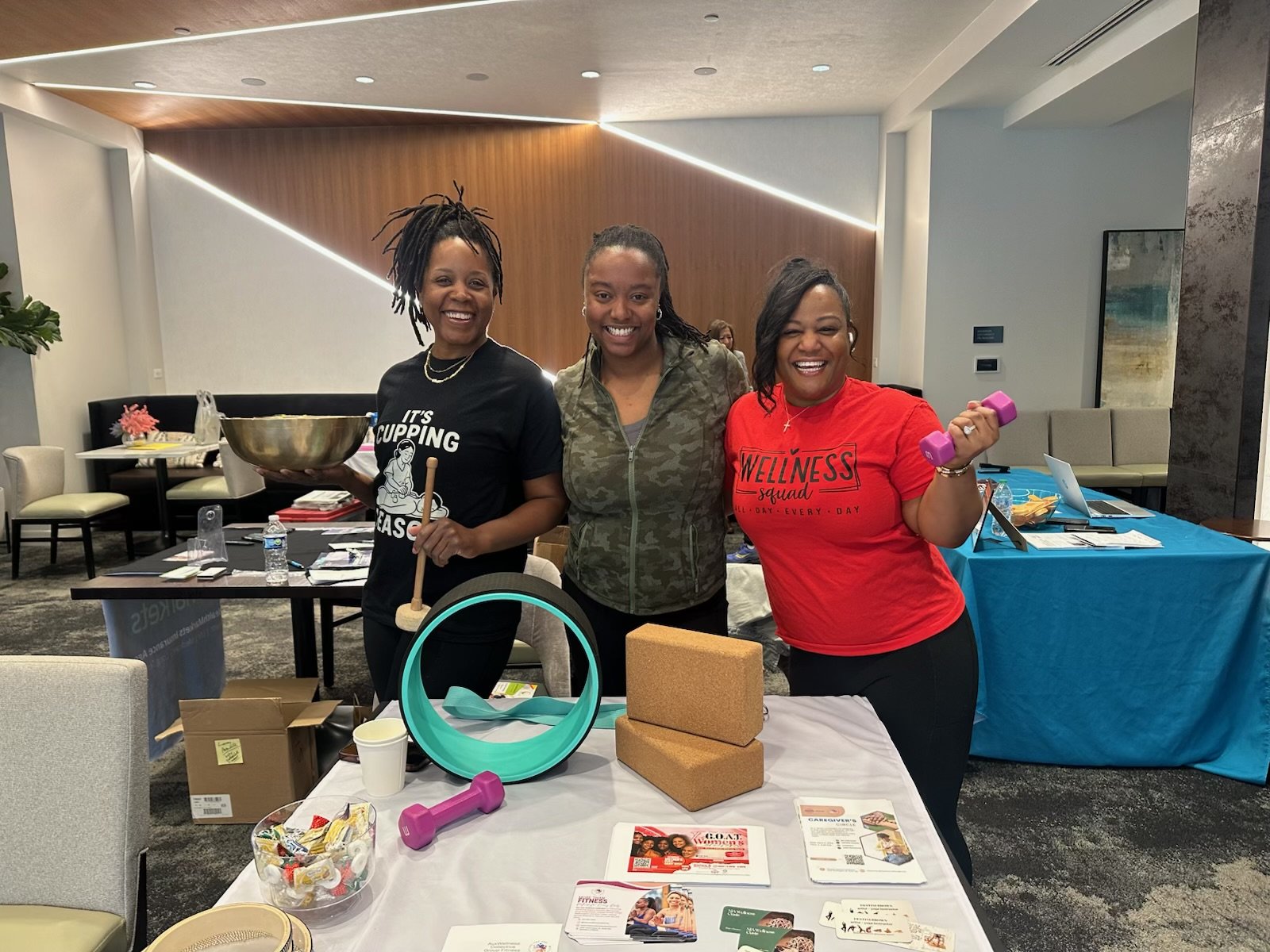 At the Avidor Health Fair with business owners from the AUX Wellness Collective Evanston
